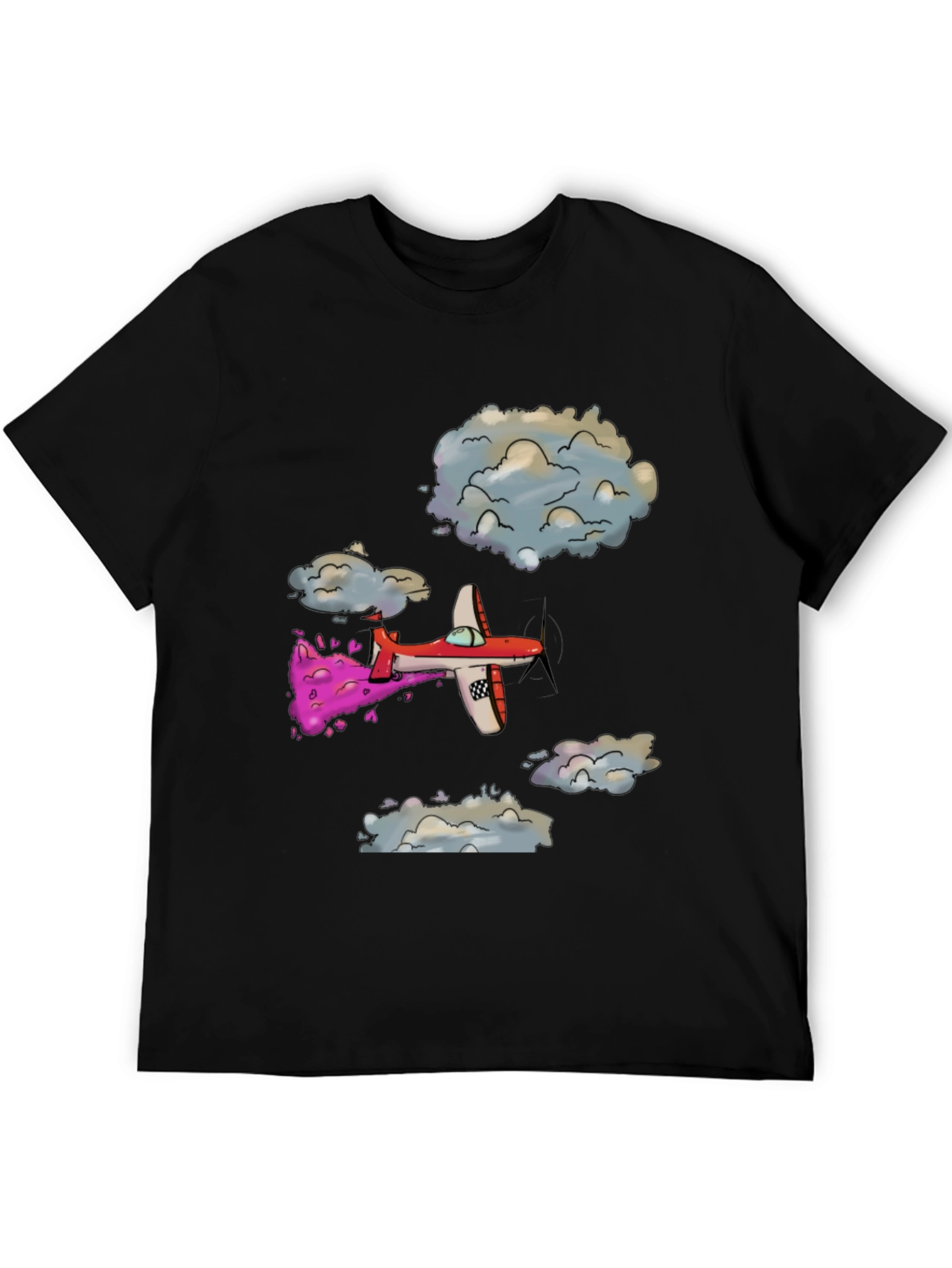 Cartoon Airplane Graphic Tee - Fly High in Style!