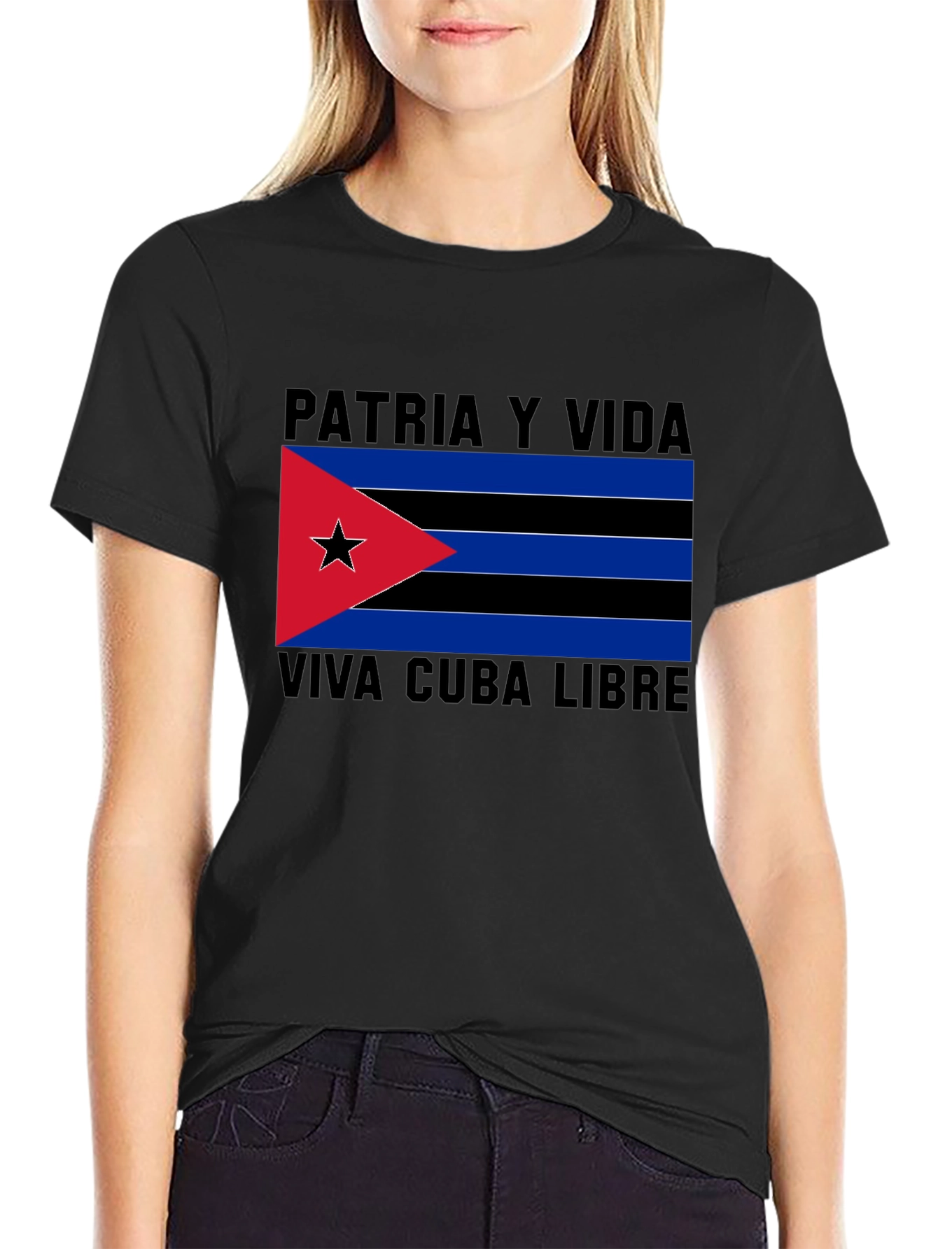 Patria y Vida Viva Cuba Libre Black T-Shirt