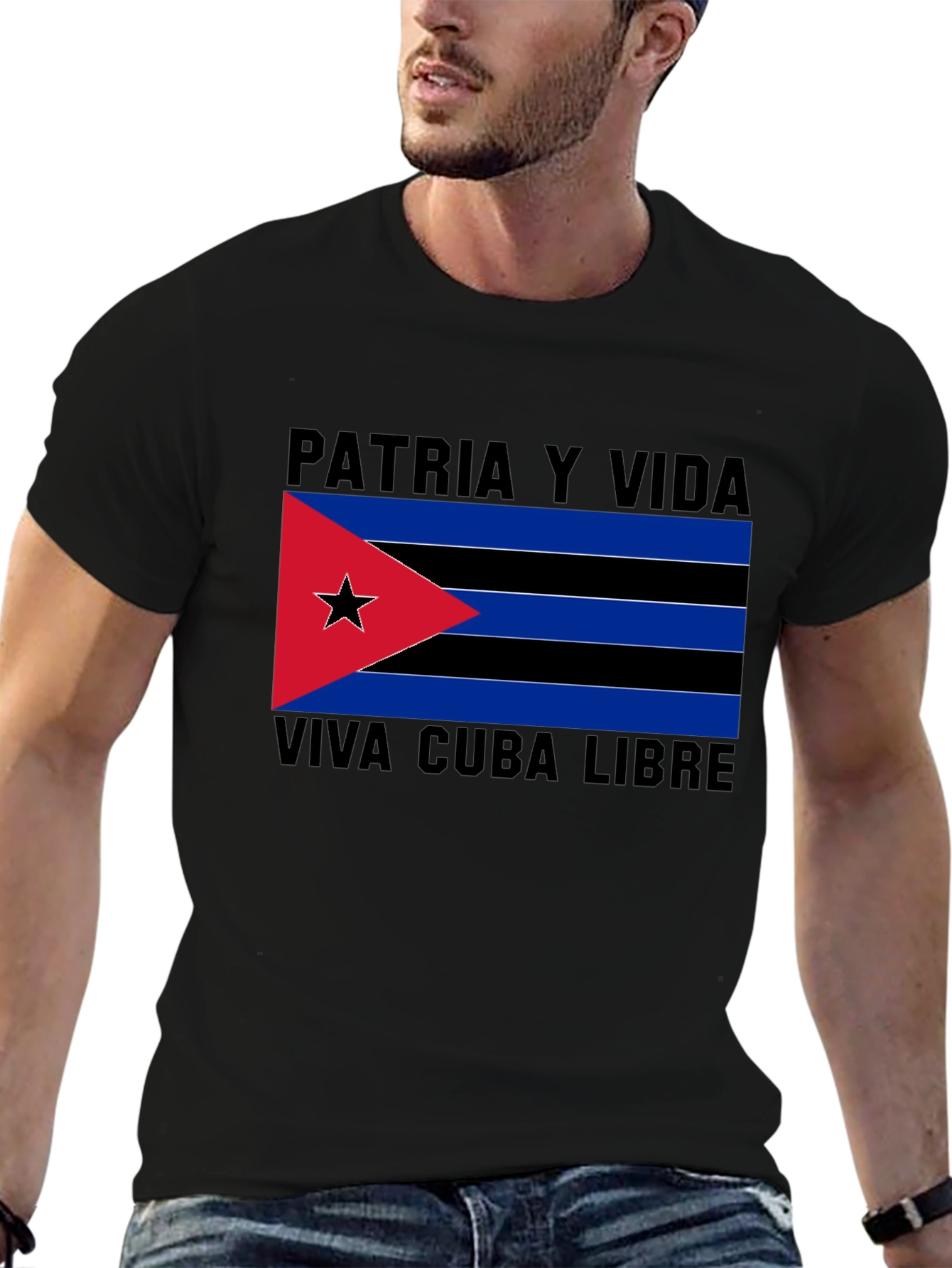 Patria y Vida Viva Cuba Libre Black T-Shirt