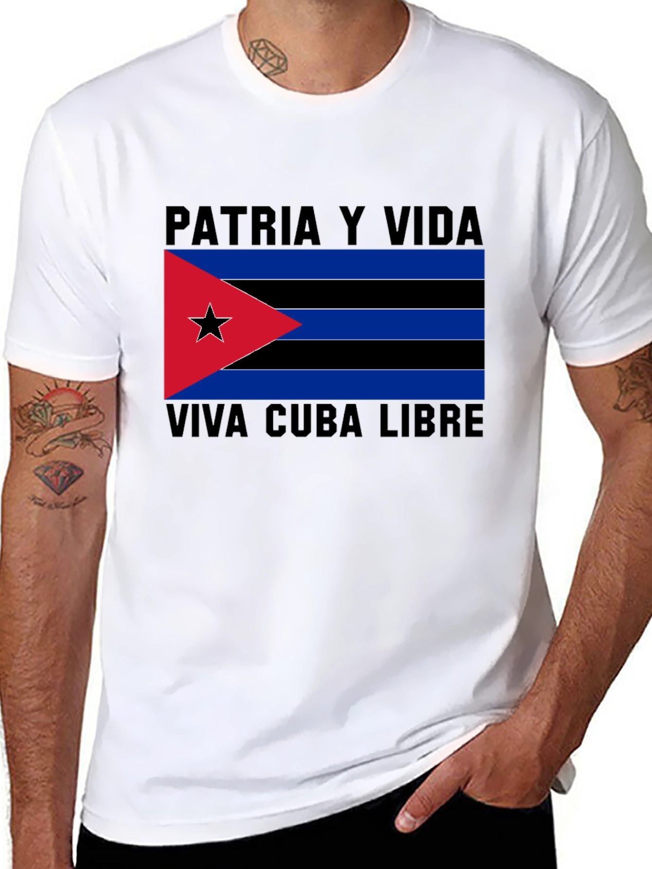 Patria y Vida Viva Cuba Libre Black T-Shirt