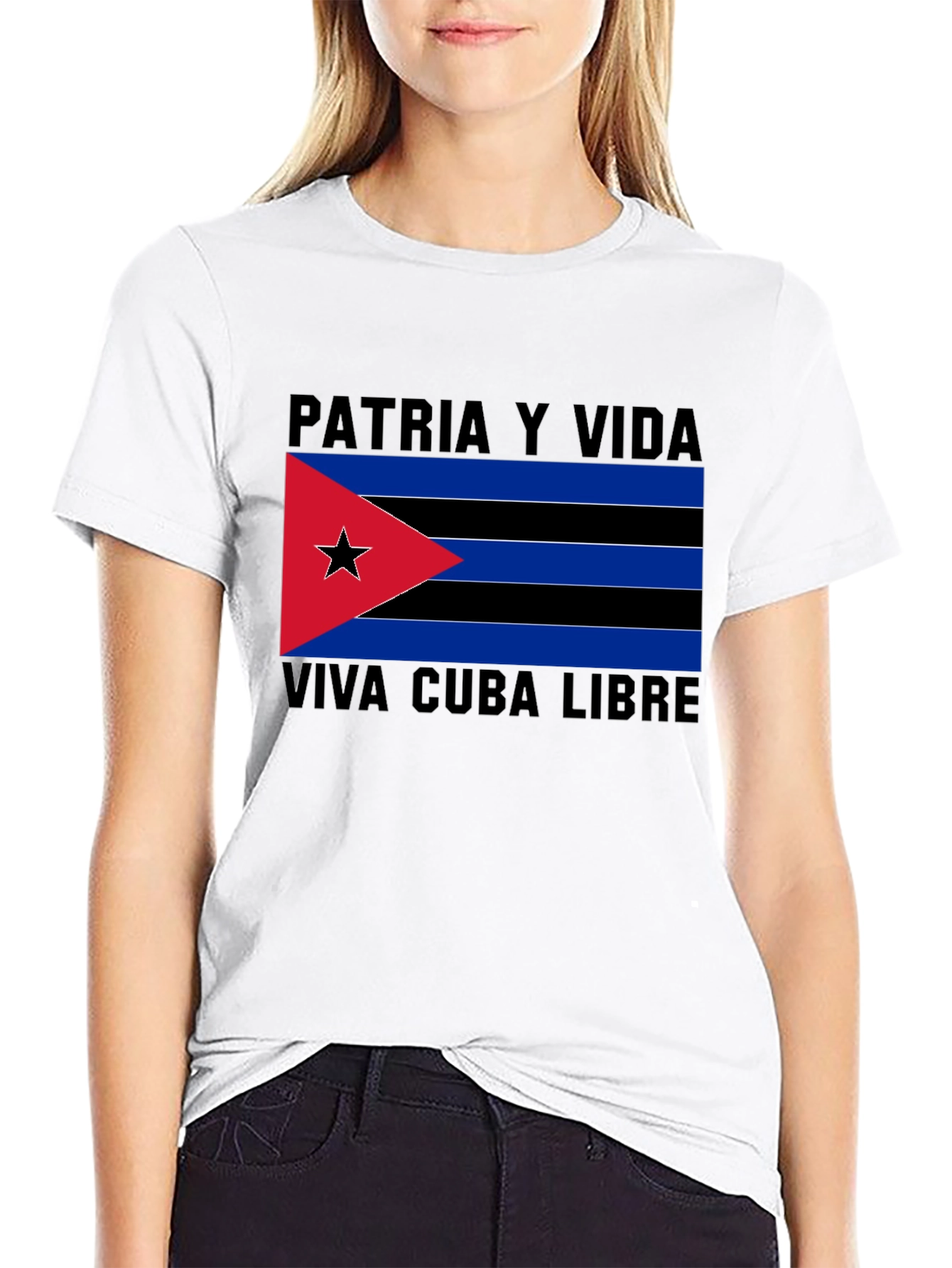Patria y Vida Viva Cuba Libre Black T-Shirt