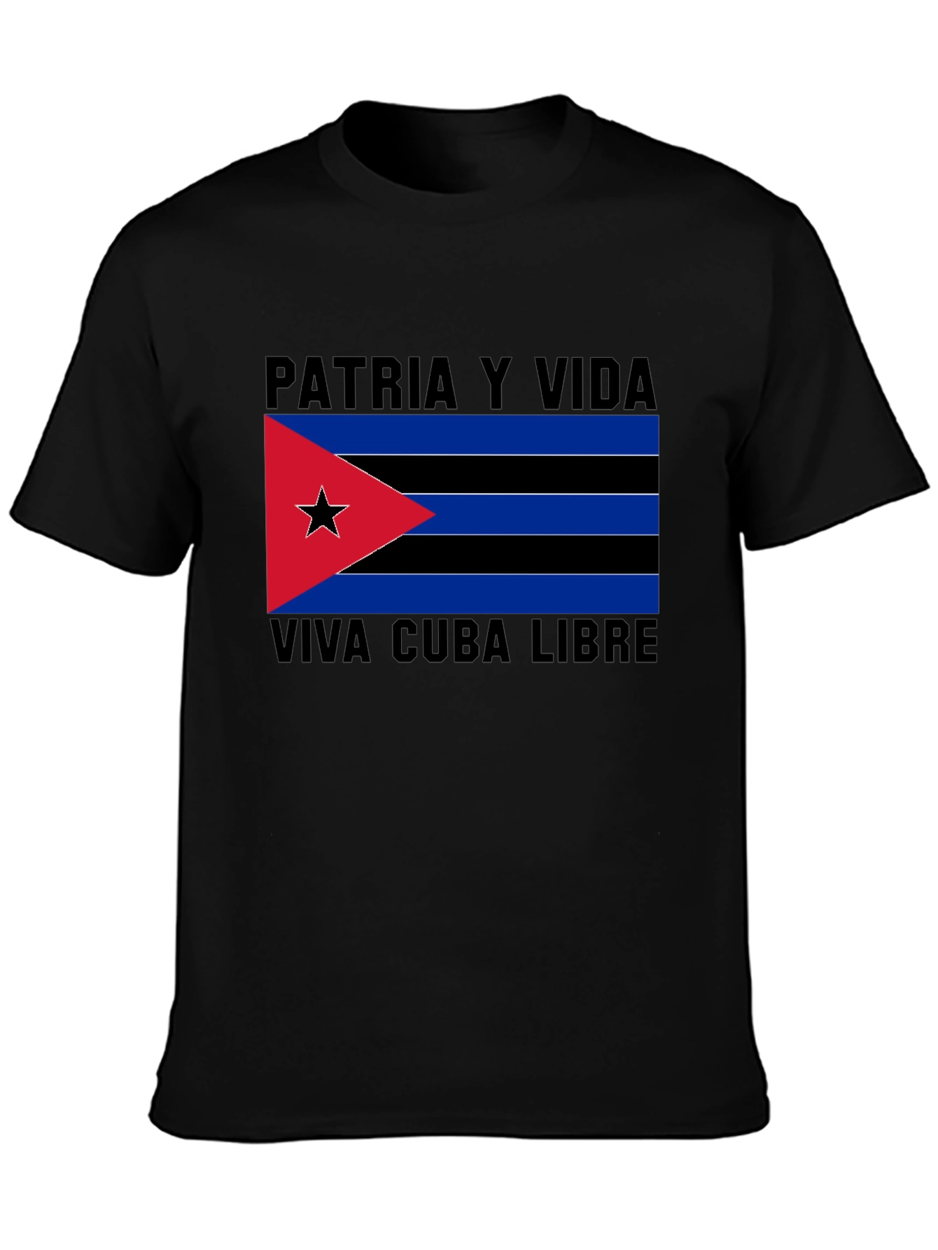Patria y Vida Viva Cuba Libre Black T-Shirt
