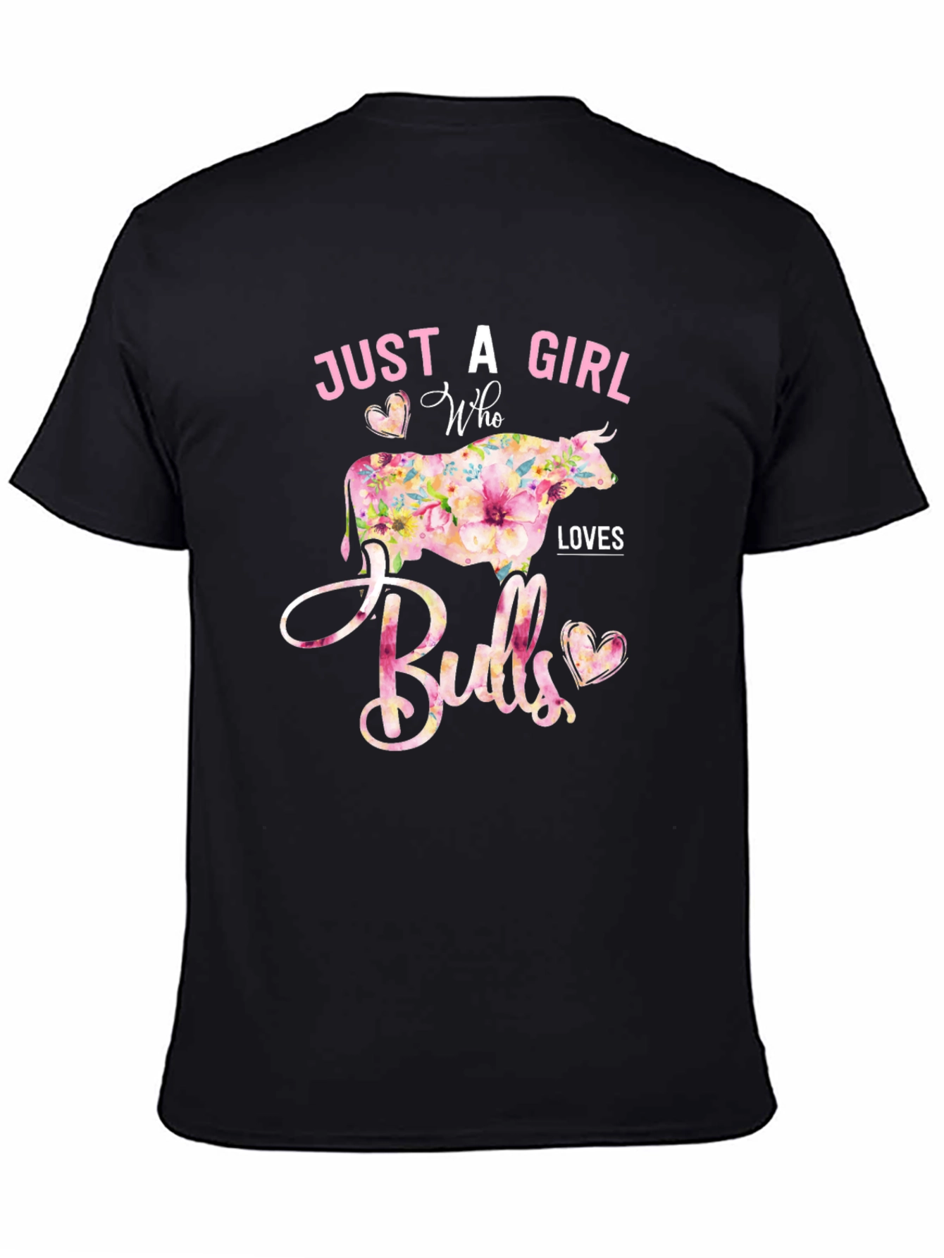 Just a Girl Who Loves Bulls Floral T-Shirt