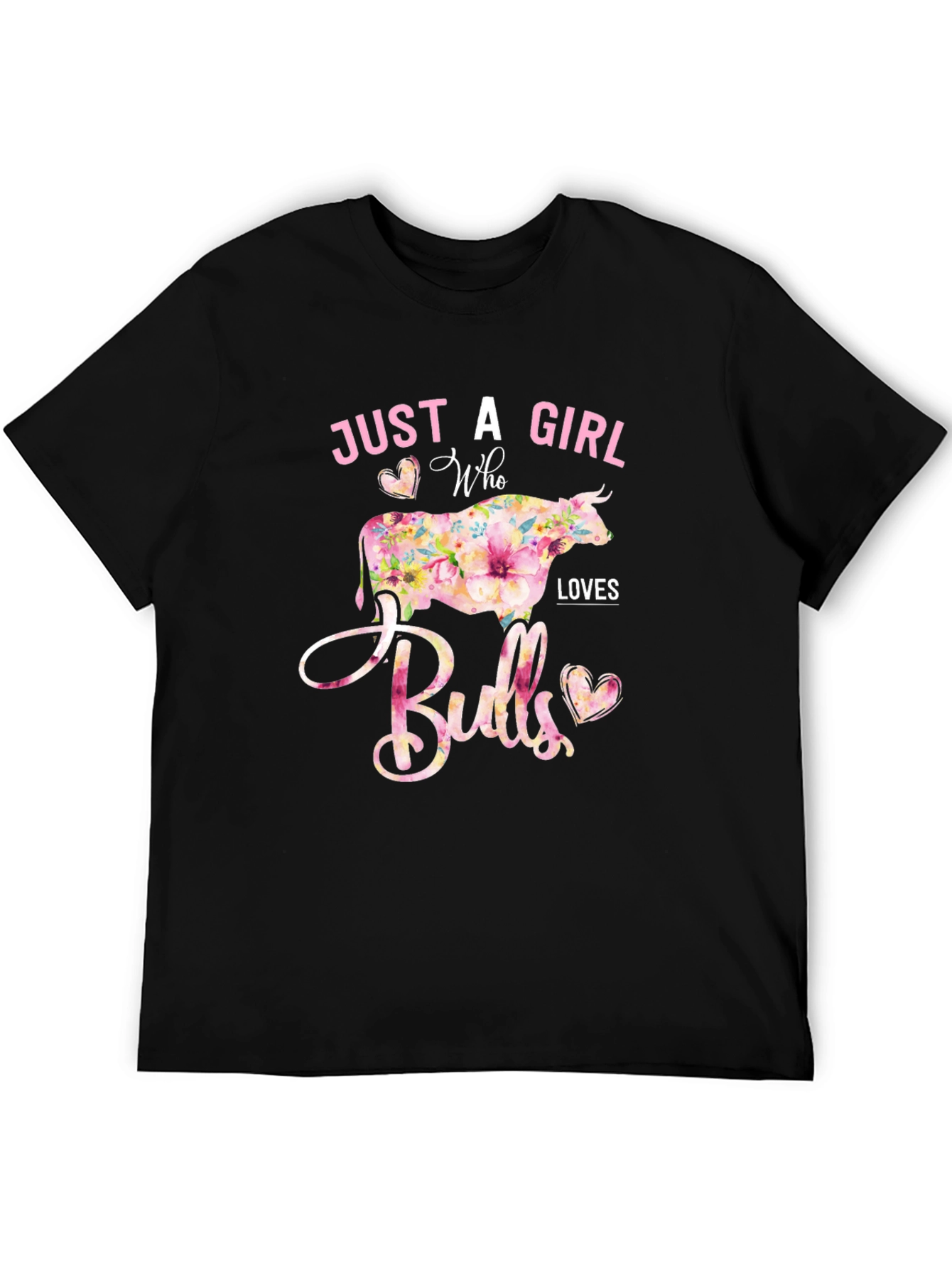 Just a Girl Who Loves Bulls Floral T-Shirt