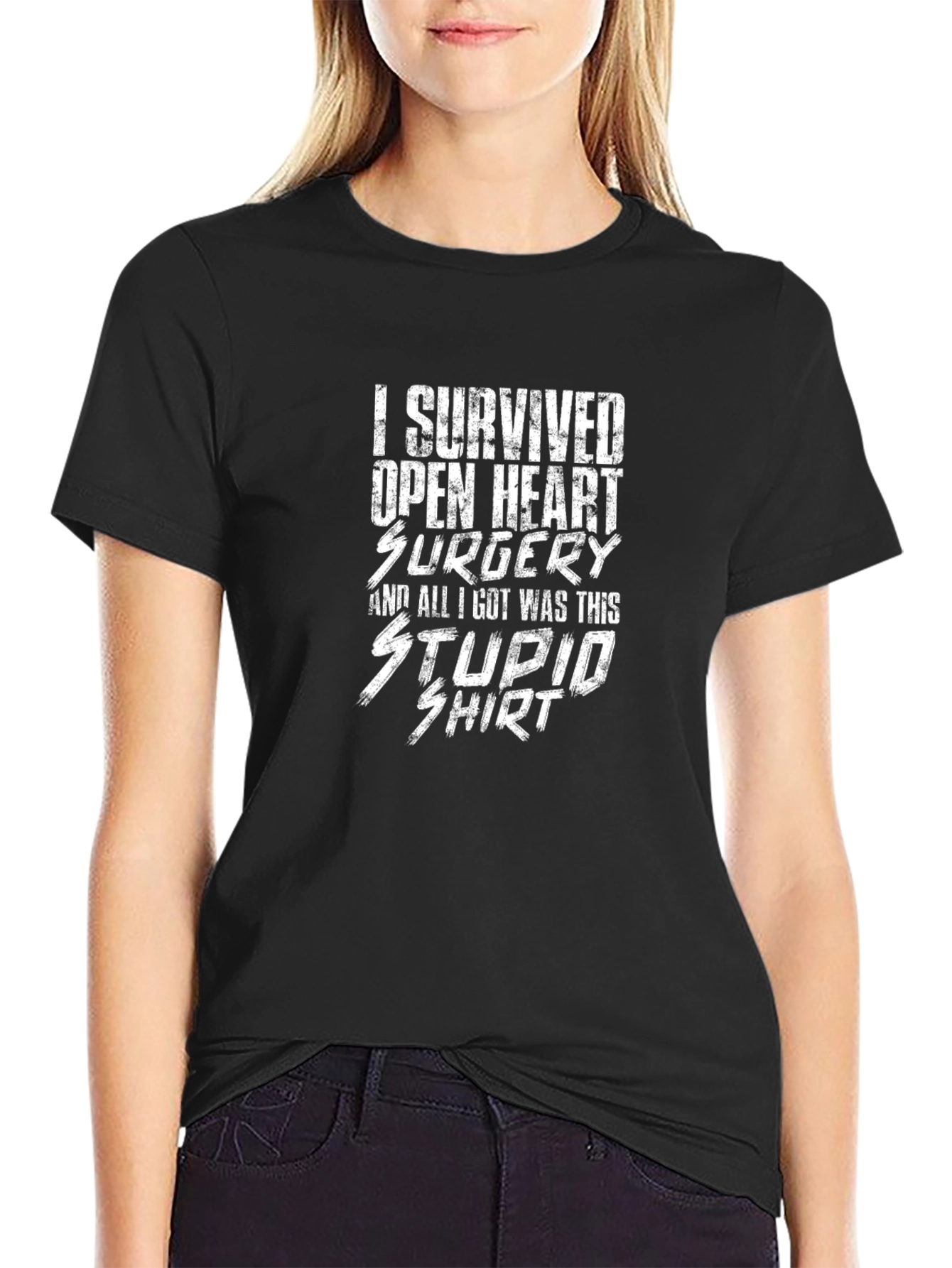 Open Heart Surgery Survivor Novelty Tee