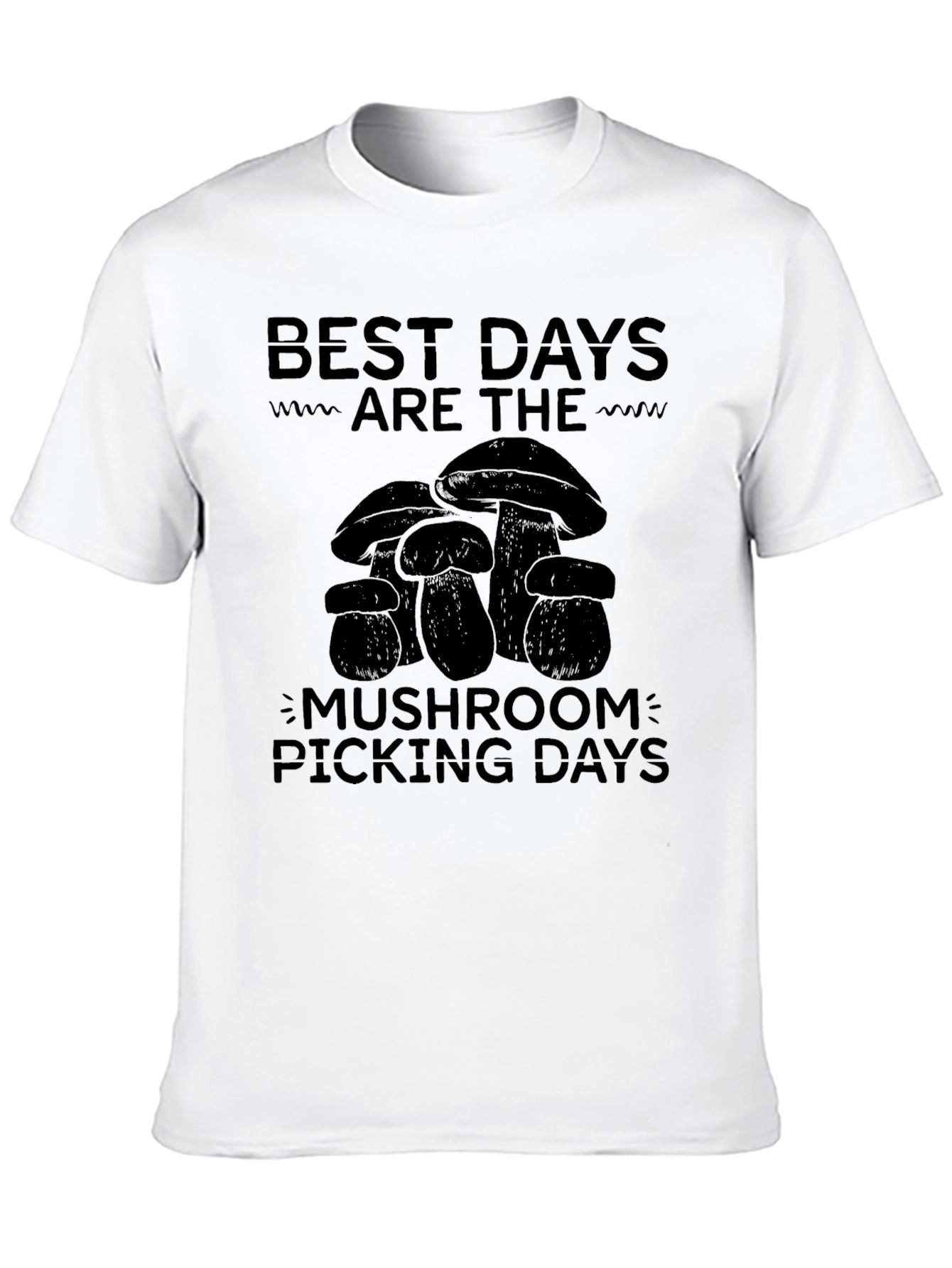 Mushroom Picking Days Graphic Tee - Black