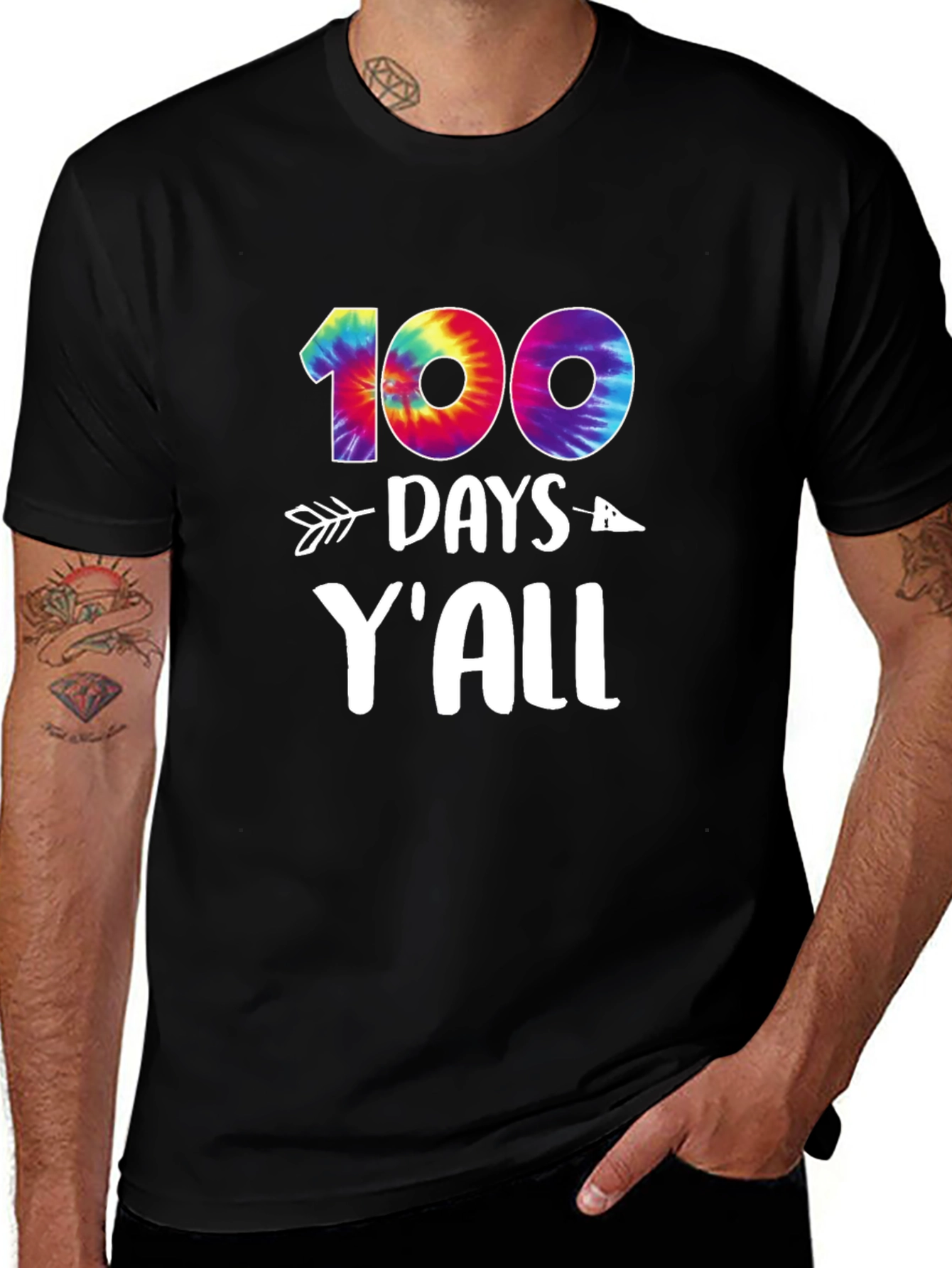 100 Days Yall T-Shirt Tie-Dye Design