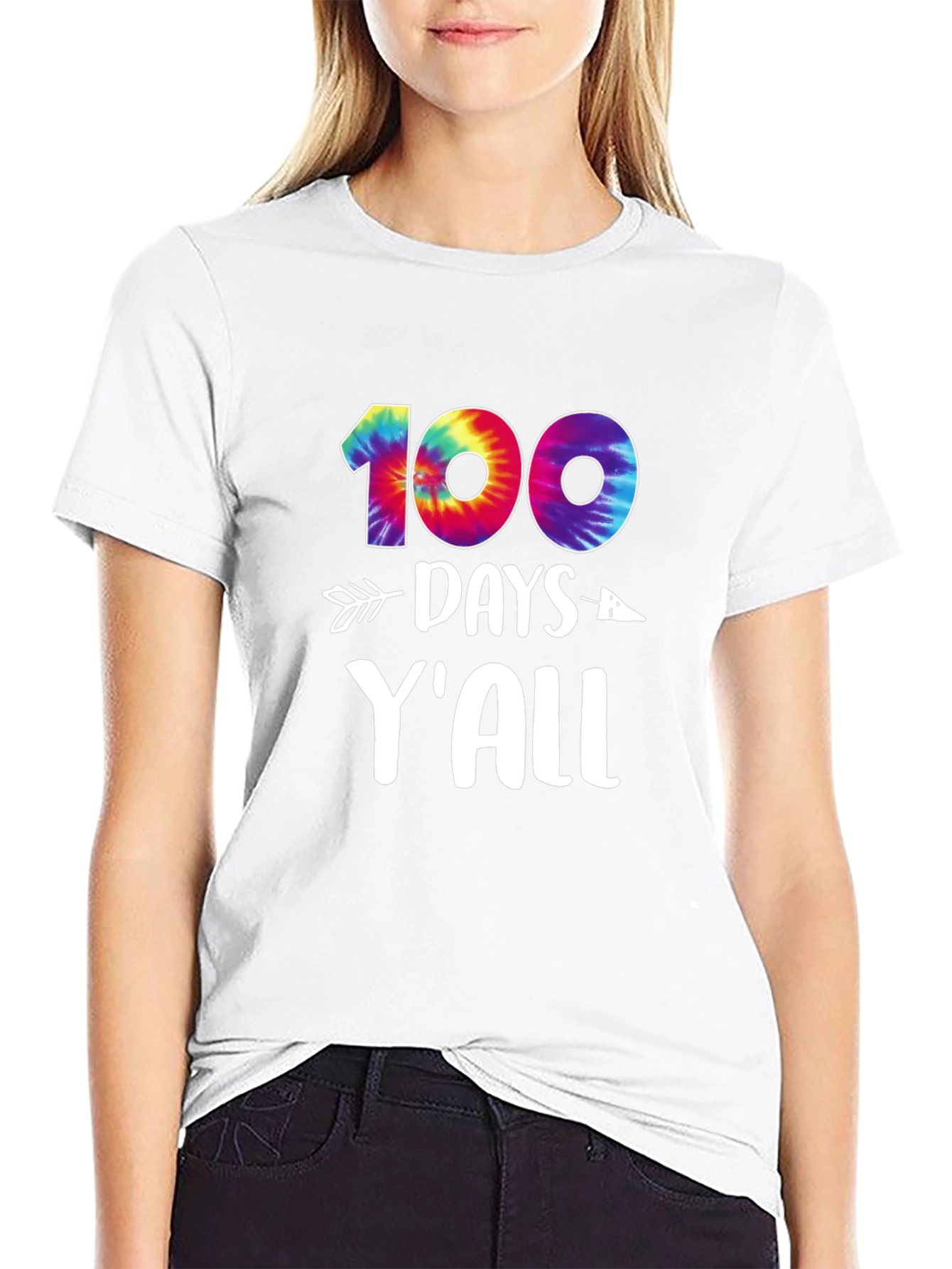 100 Days Yall T-Shirt Tie-Dye Design