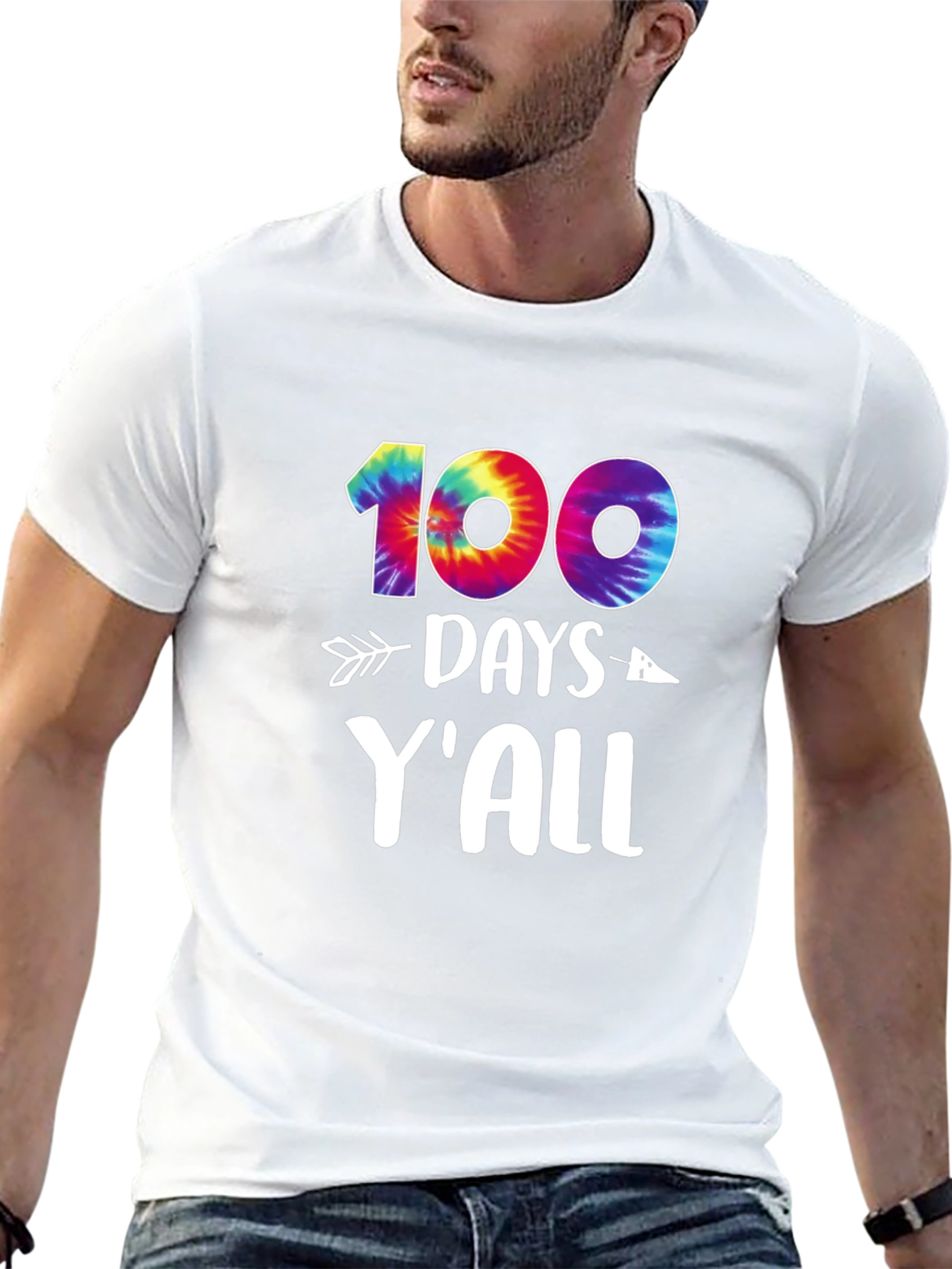 100 Days Yall T-Shirt Tie-Dye Design