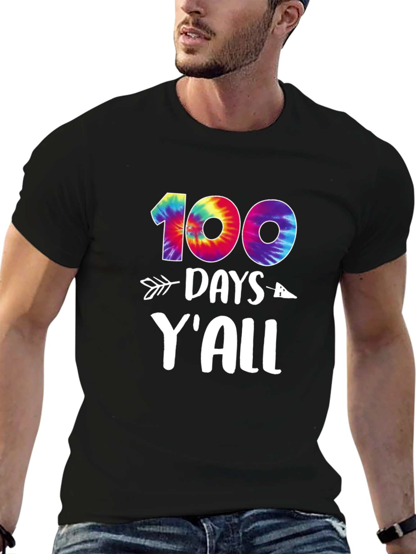 100 Days Yall T-Shirt Tie-Dye Design