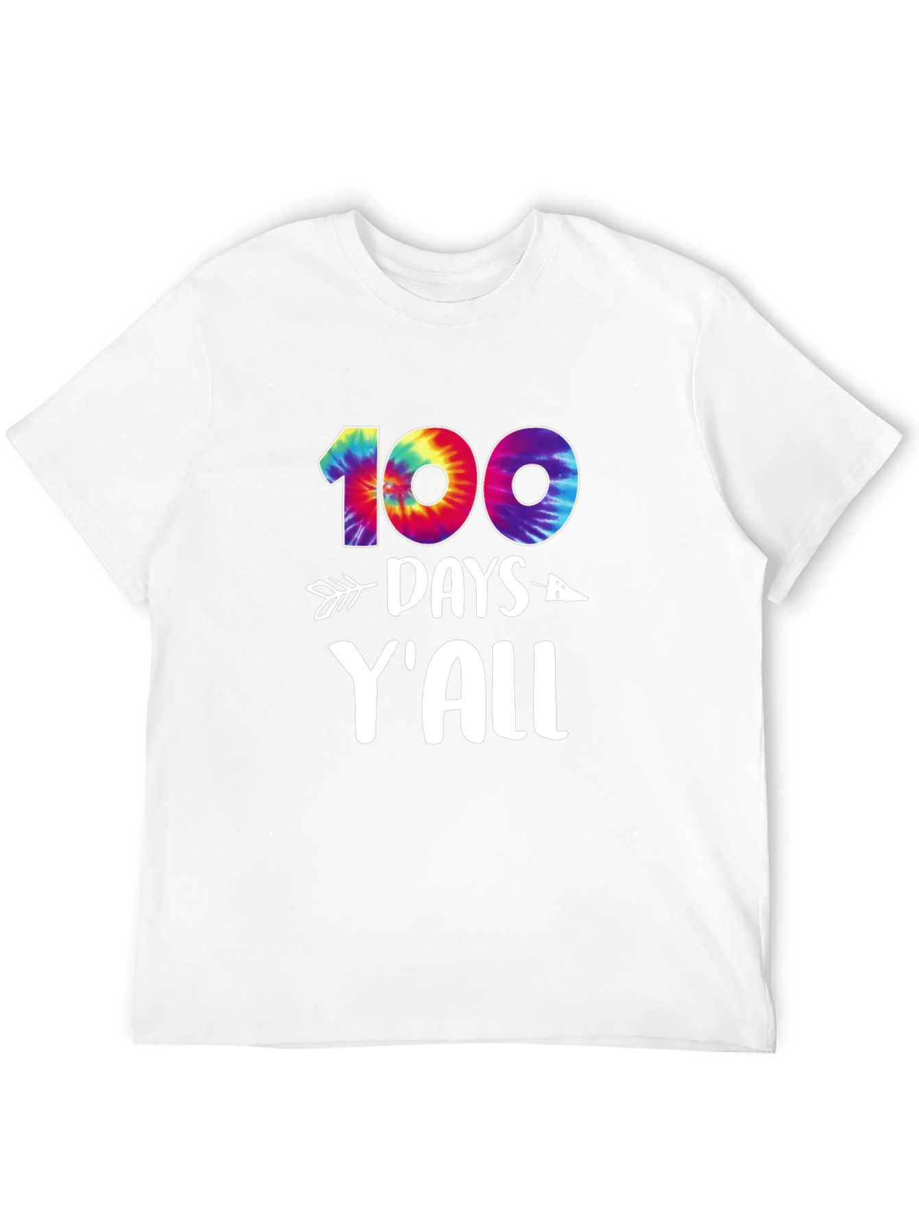 100 Days Yall T-Shirt Tie-Dye Design