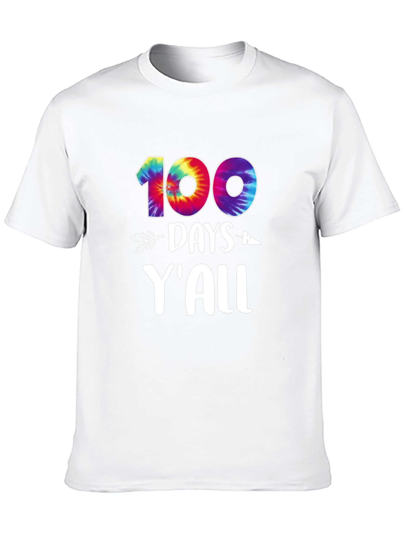 100 Days Yall T-Shirt Tie-Dye Design