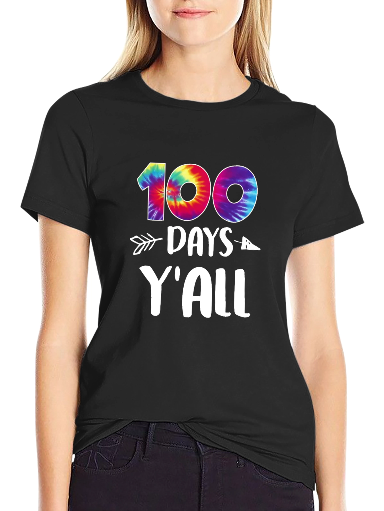 100 Days Yall T-Shirt Tie-Dye Design