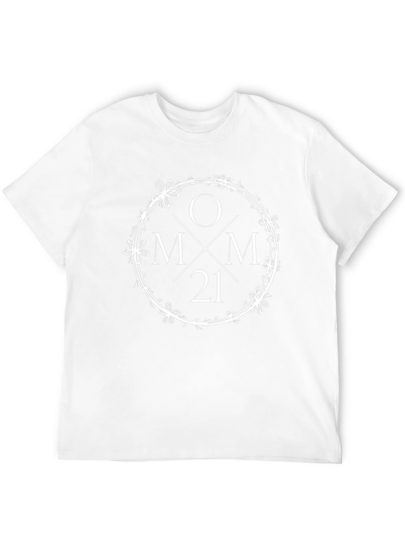 Mom 2021 Floral Wreath T-Shirt - Black