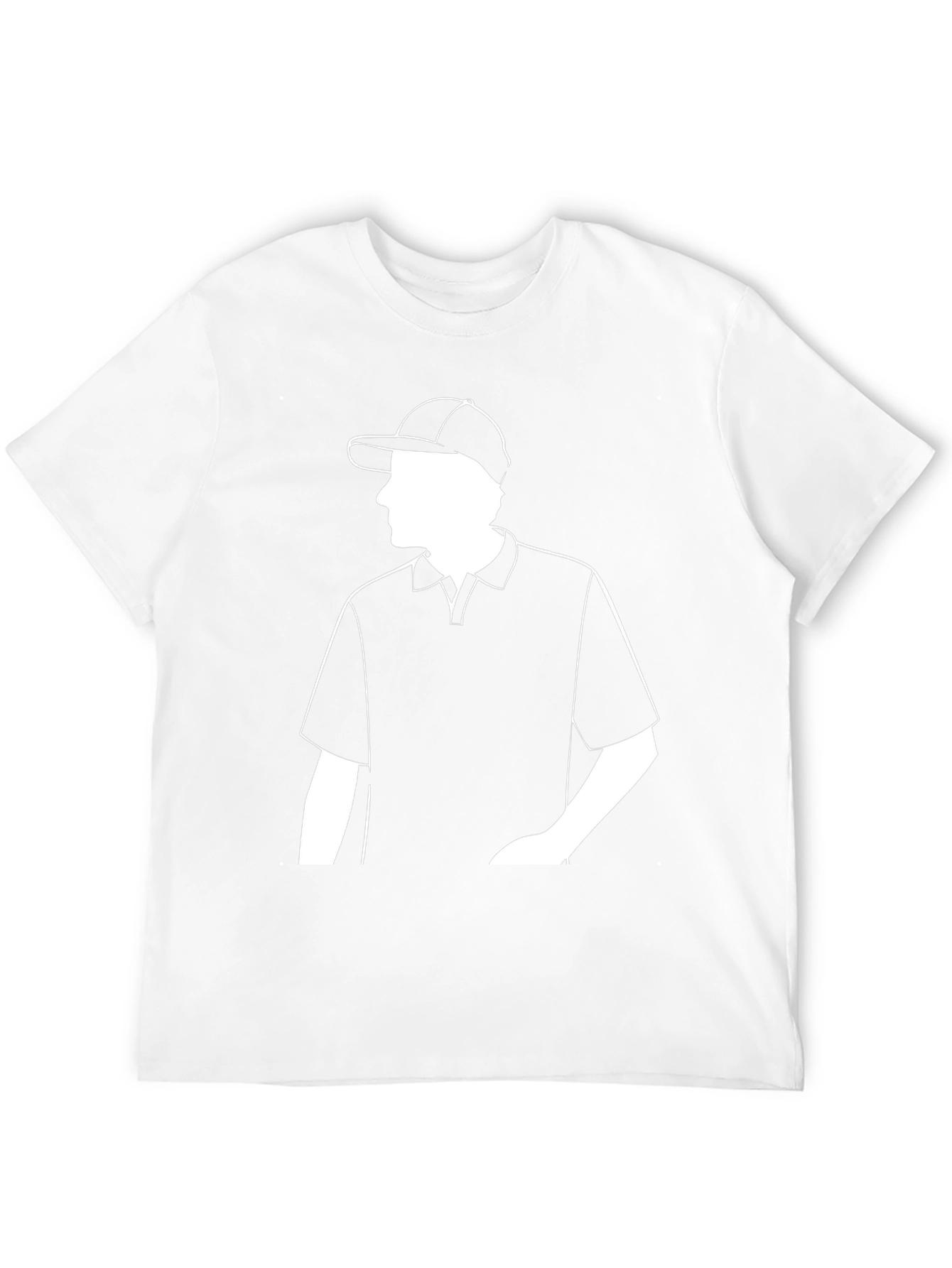 Mens Black Polo Shirt with White Graphic