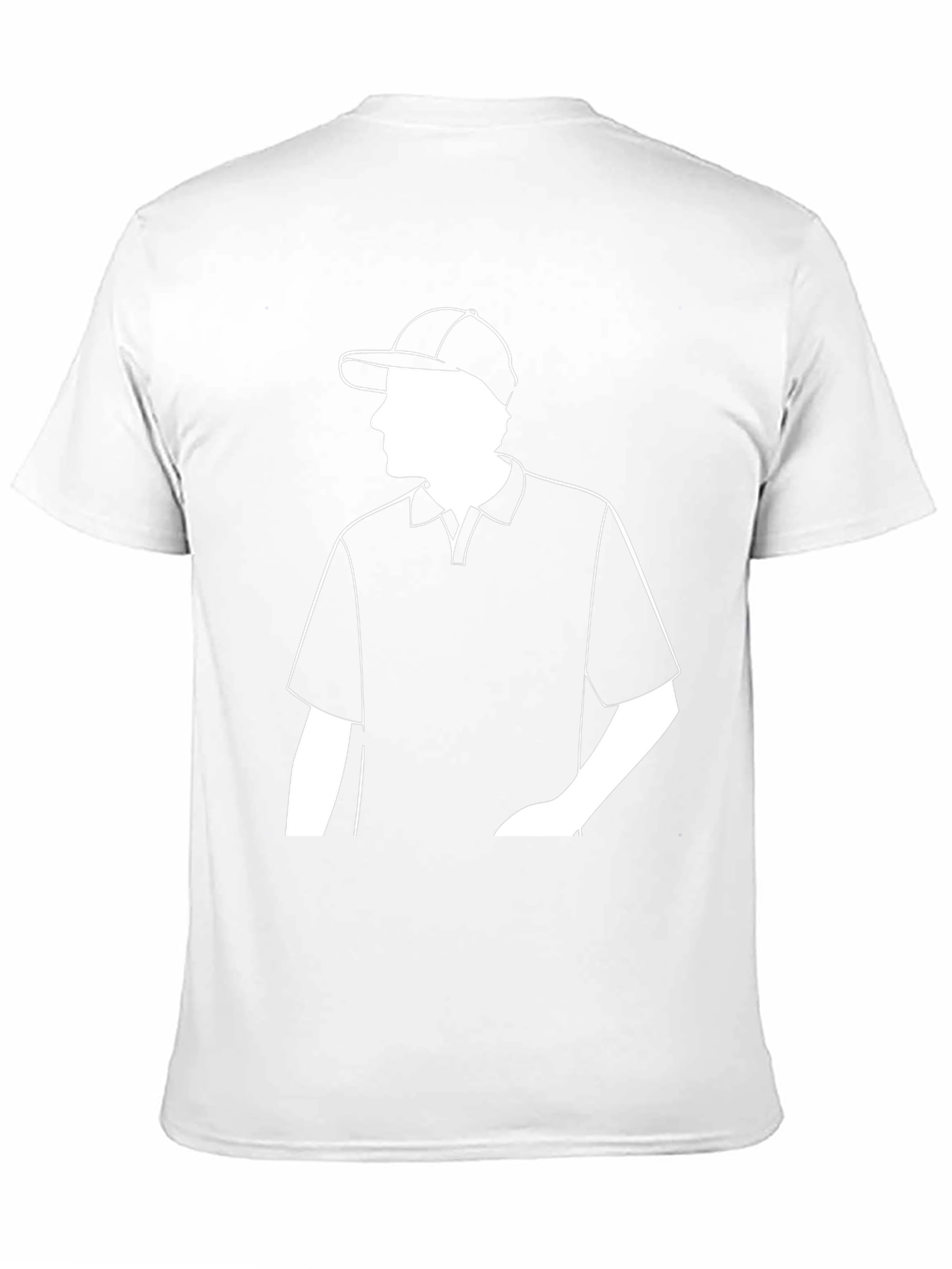 Mens Black Polo Shirt with White Graphic