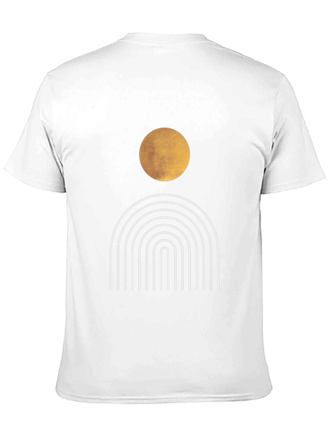 Modern Graphic Tee - Abstract Sun & Rainbow Design