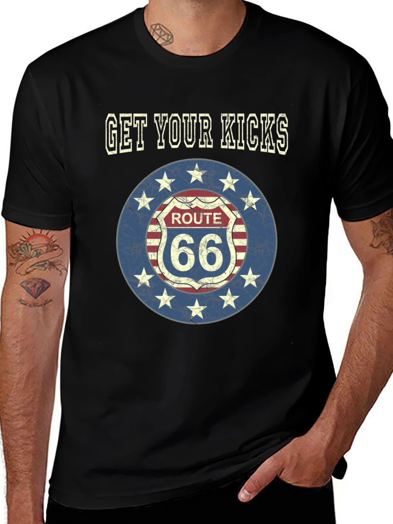 Route 66 Get Your Kicks Black T-Shirt