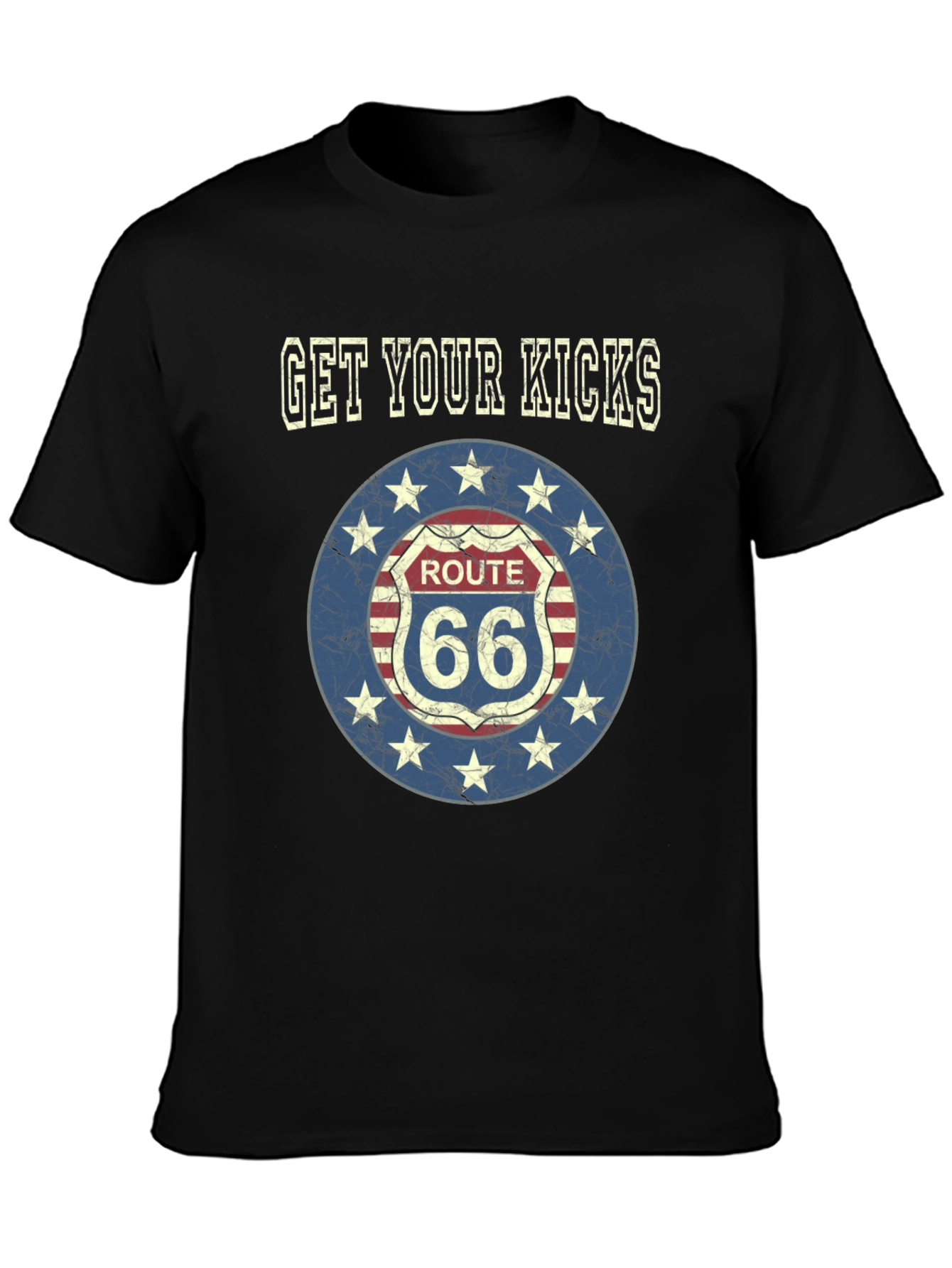 Route 66 Get Your Kicks Black T-Shirt