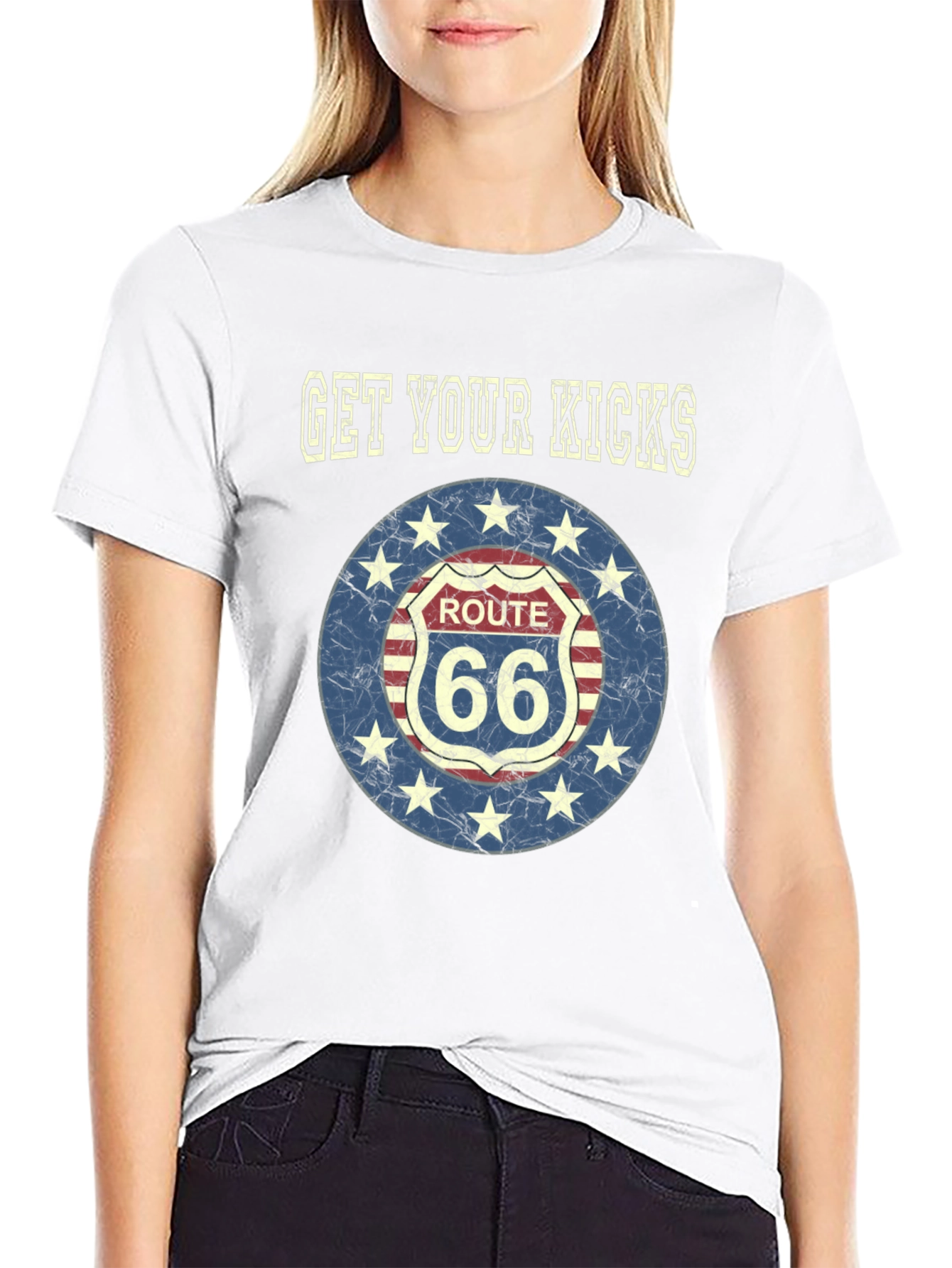 Route 66 Get Your Kicks Black T-Shirt
