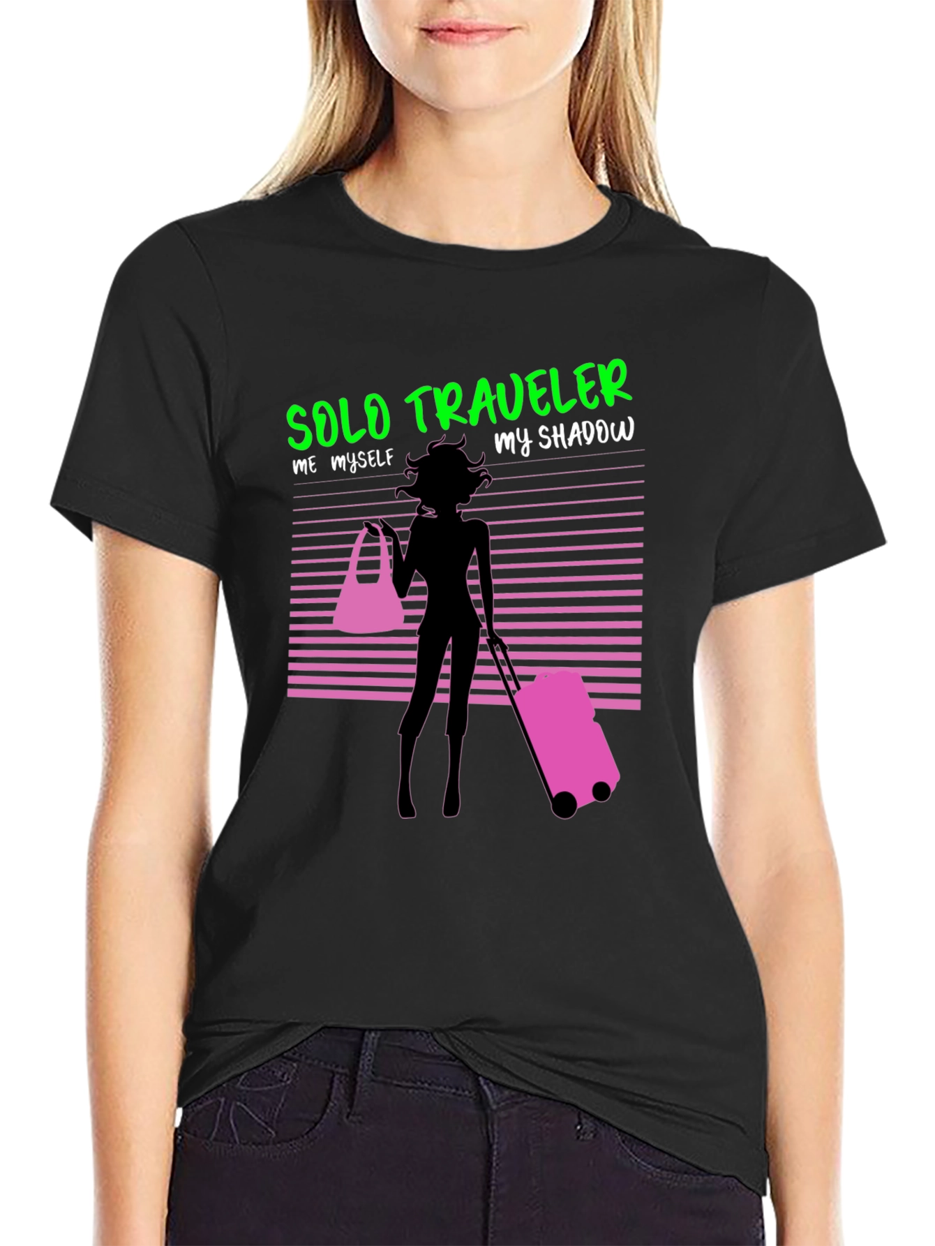 Solo Traveler Graphic Tee - Black Cotton T-Shirt