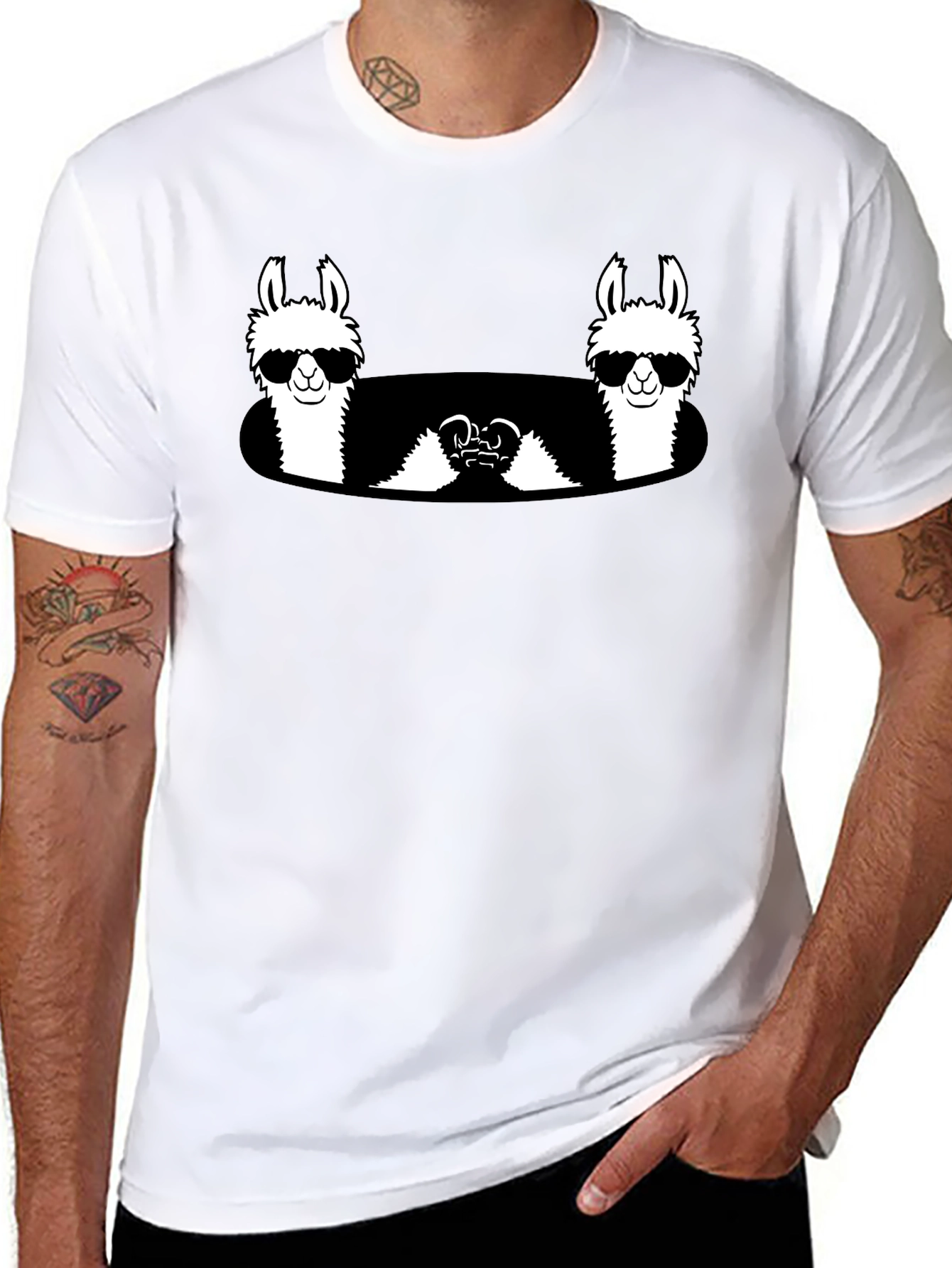 Cool Llama Crew Black T-Shirt