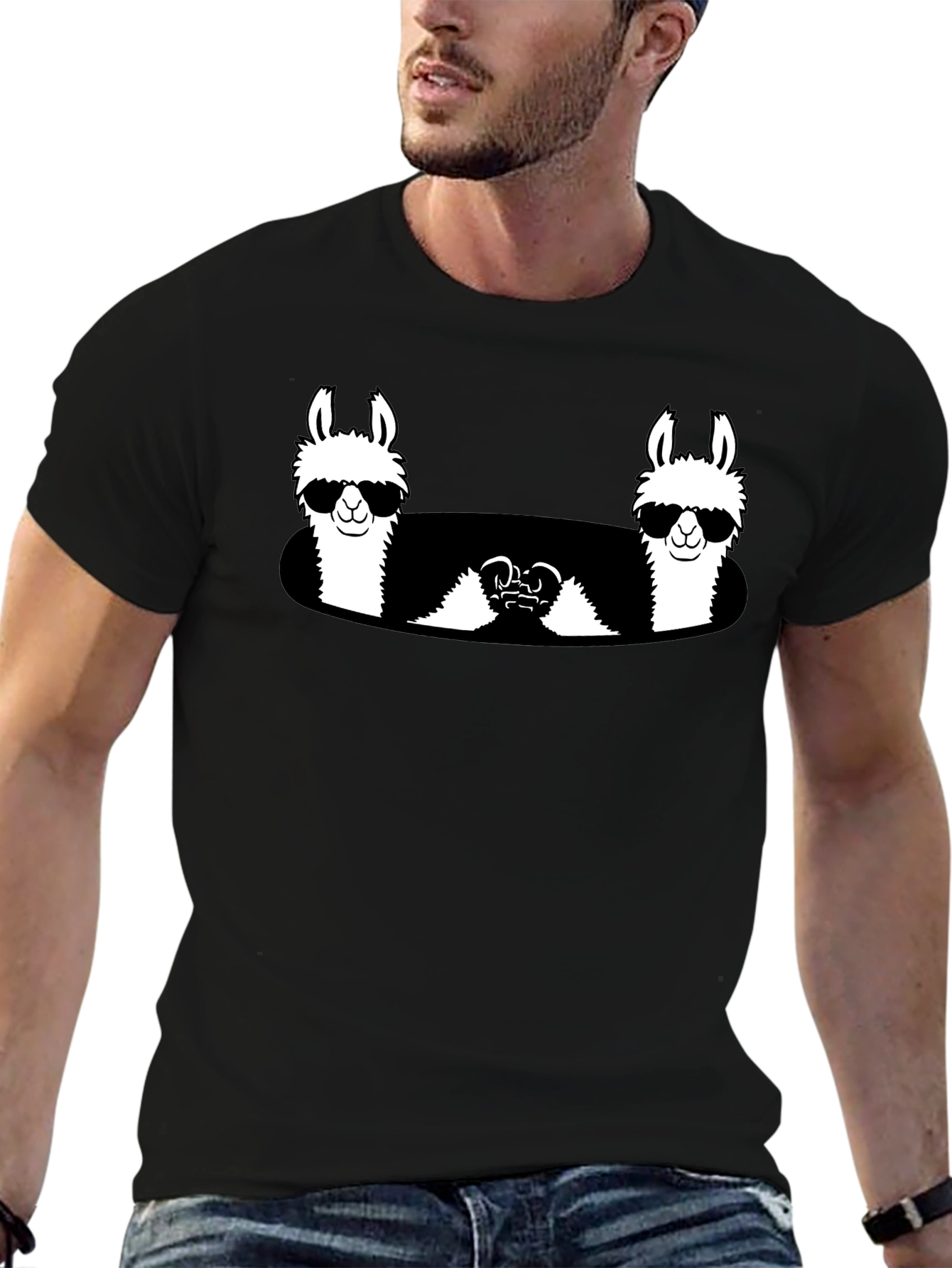 Cool Llama Crew Black T-Shirt
