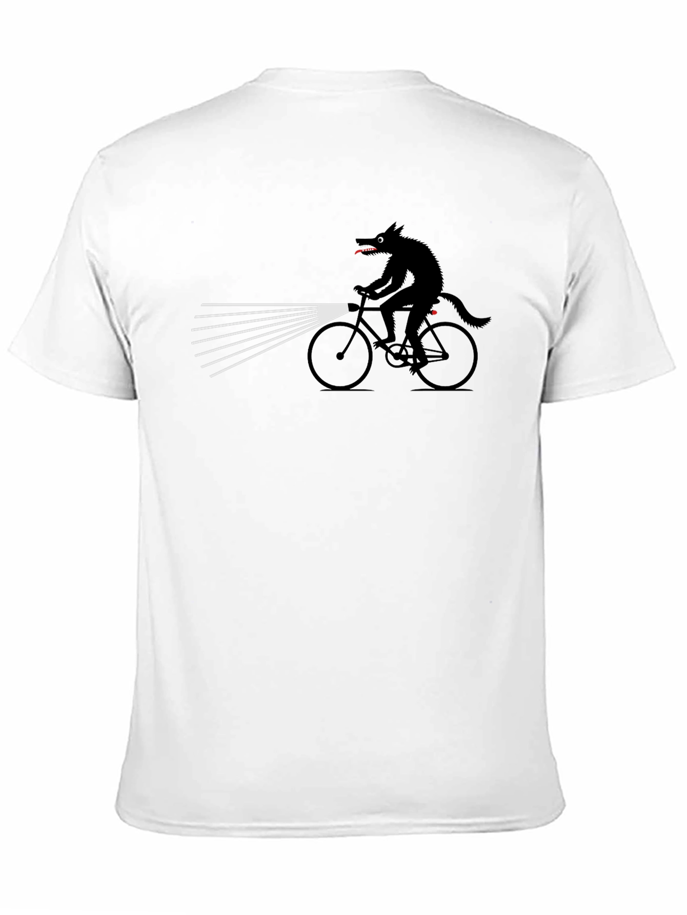 Wolf on Bike Graphic Tee - Unique Novelty Shirt