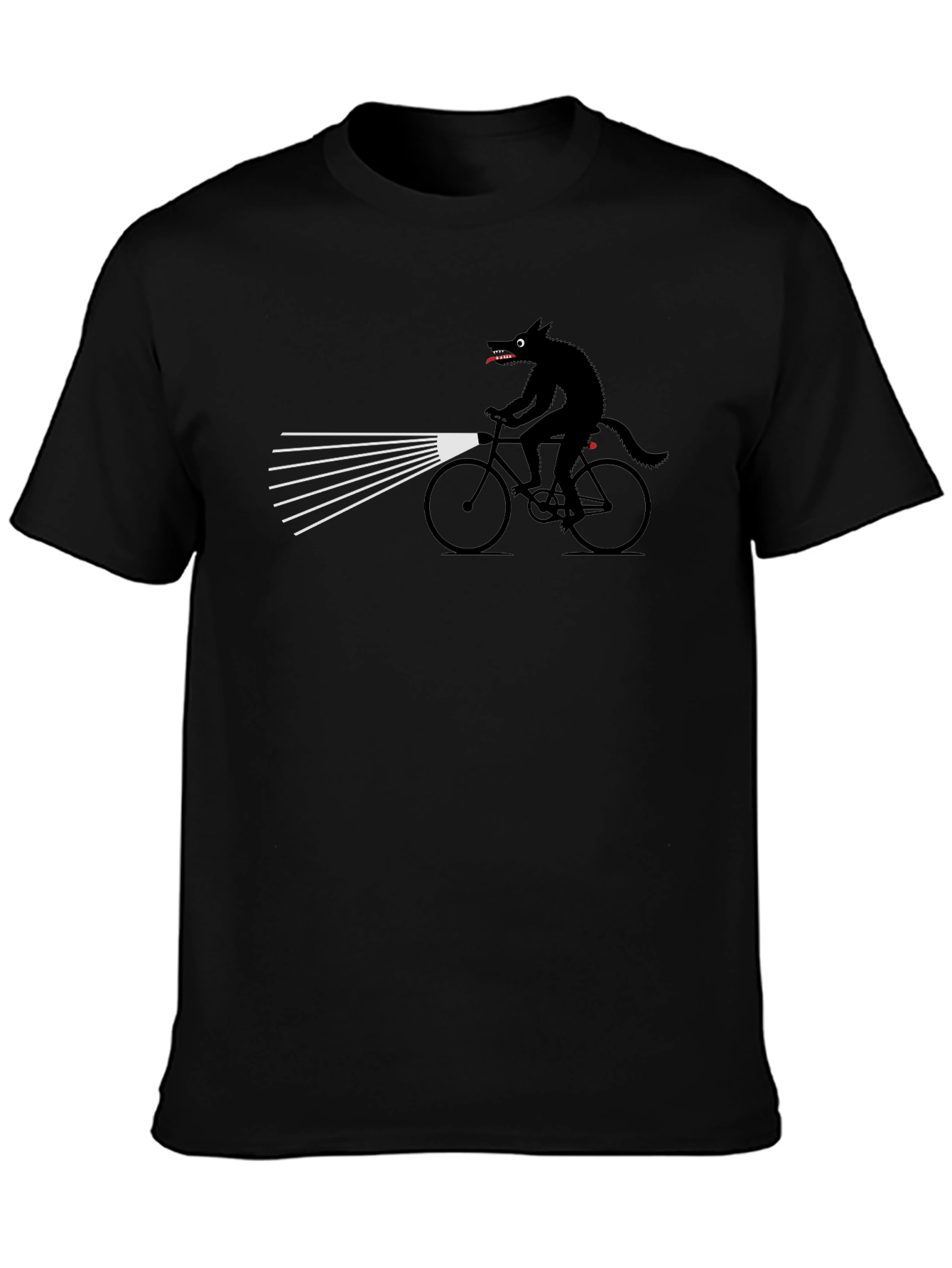 Wolf on Bike Graphic Tee - Unique Novelty Shirt