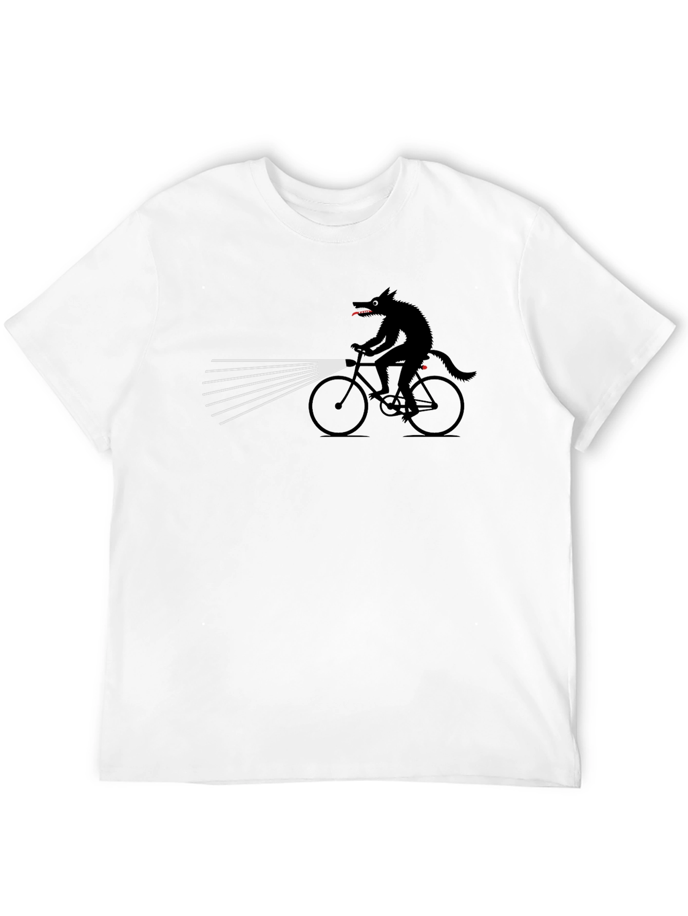 Wolf on Bike Graphic Tee - Unique Novelty Shirt