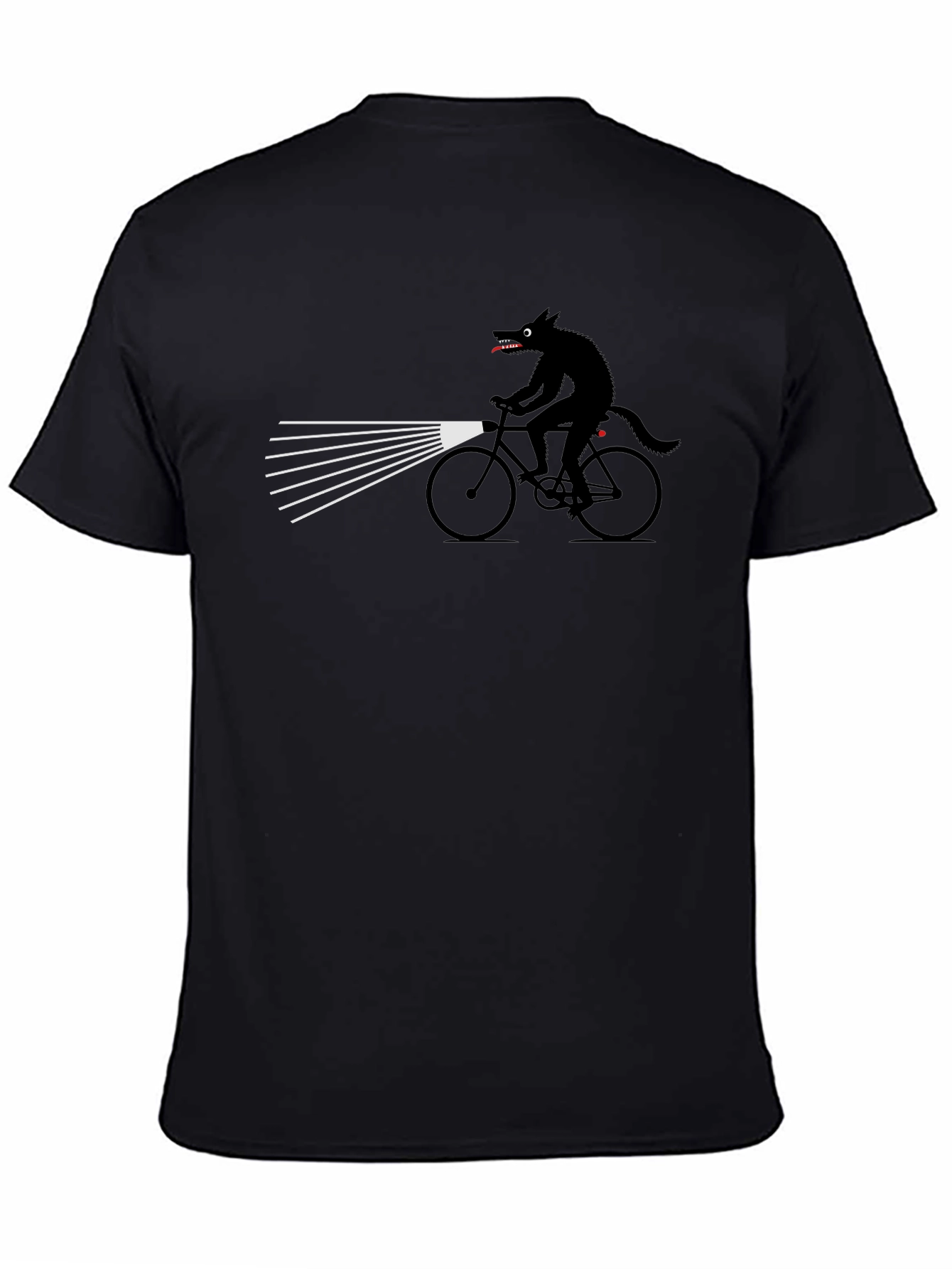 Wolf on Bike Graphic Tee - Unique Novelty Shirt