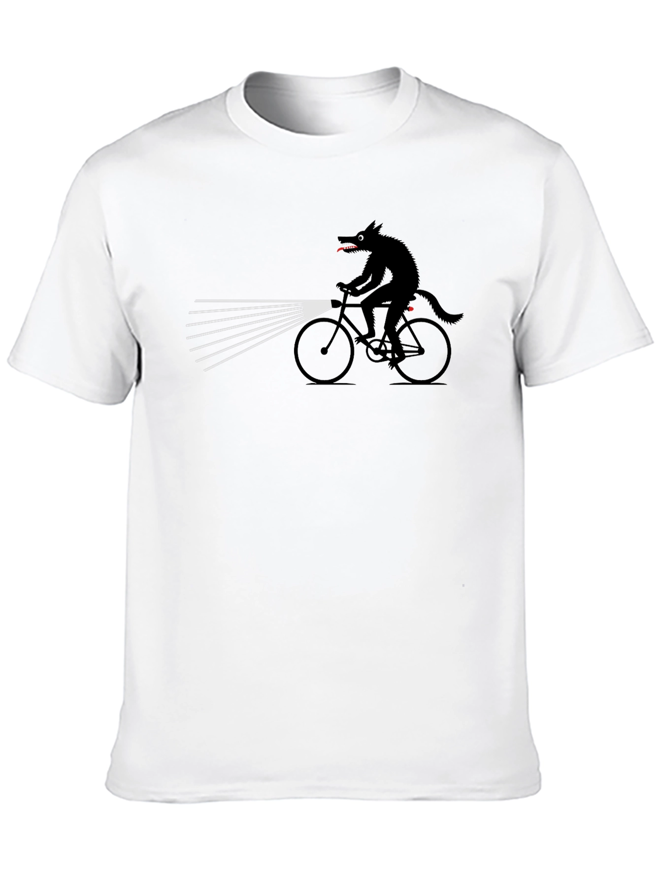 Wolf on Bike Graphic Tee - Unique Novelty Shirt