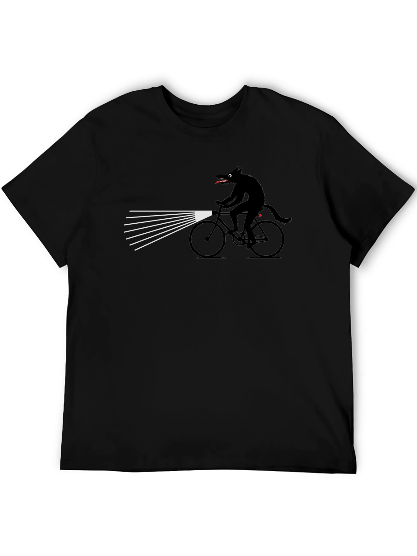 Wolf on Bike Graphic Tee - Unique Novelty Shirt