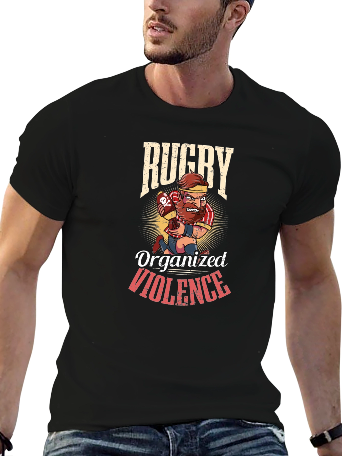 Rugby Organized Violence T-Shirt - Black