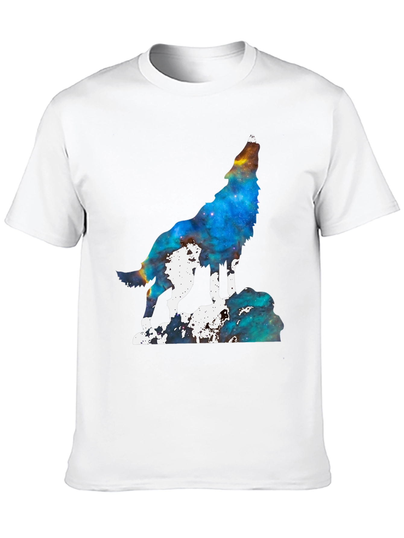Galaxy Wolf Howling T-Shirt - Unique Space Design