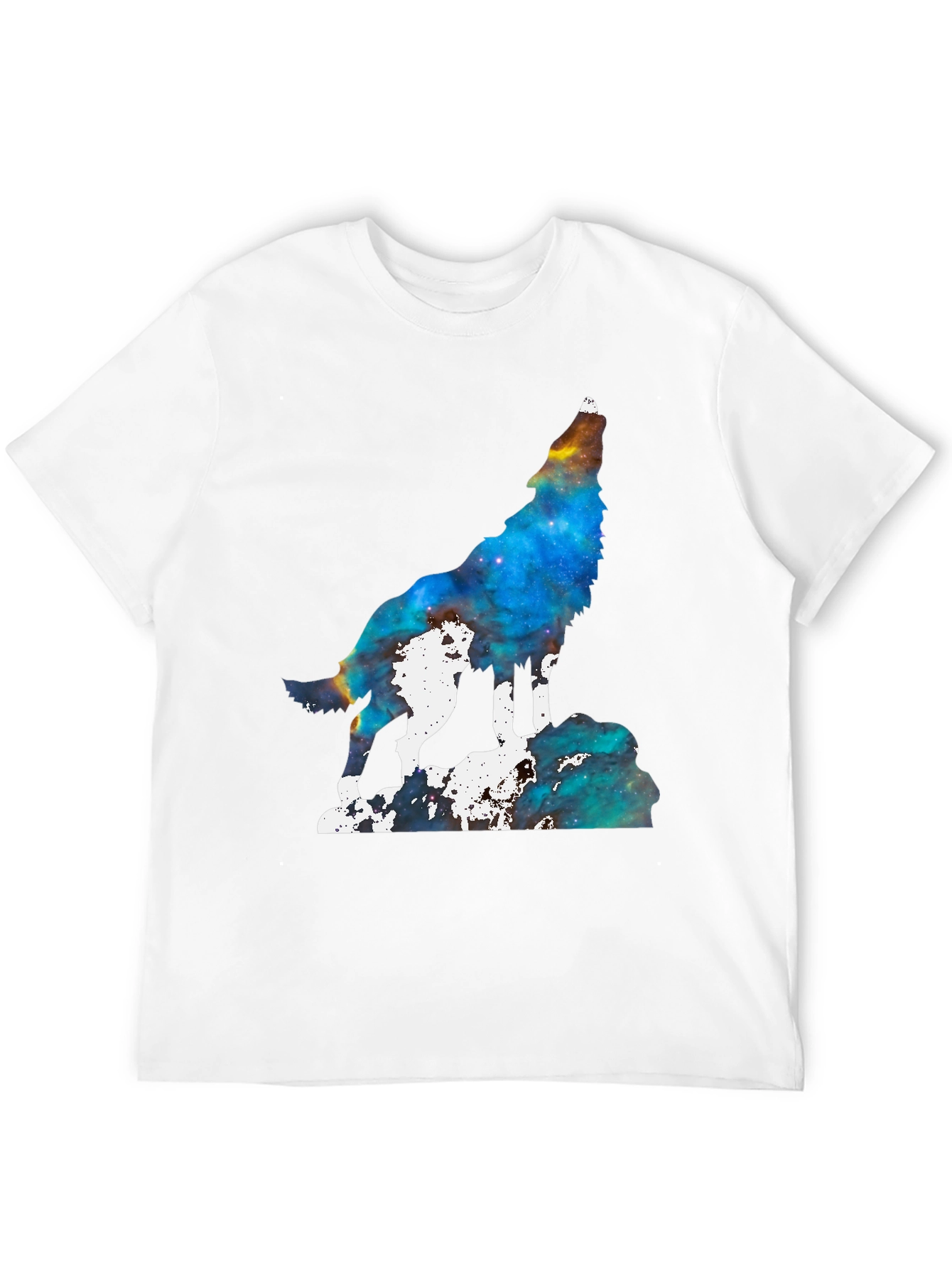 Galaxy Wolf Howling T-Shirt - Unique Space Design