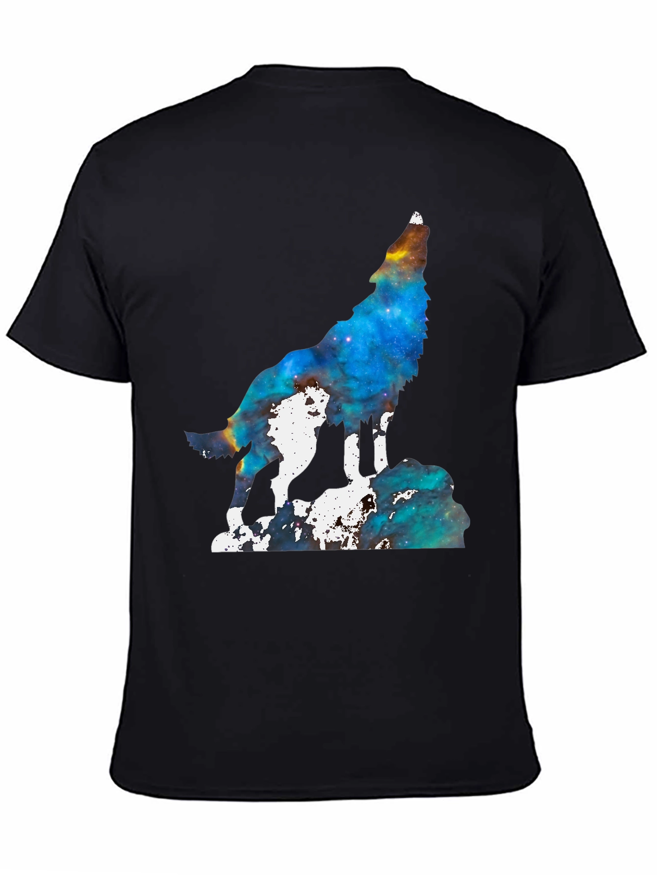 Galaxy Wolf Howling T-Shirt - Unique Space Design