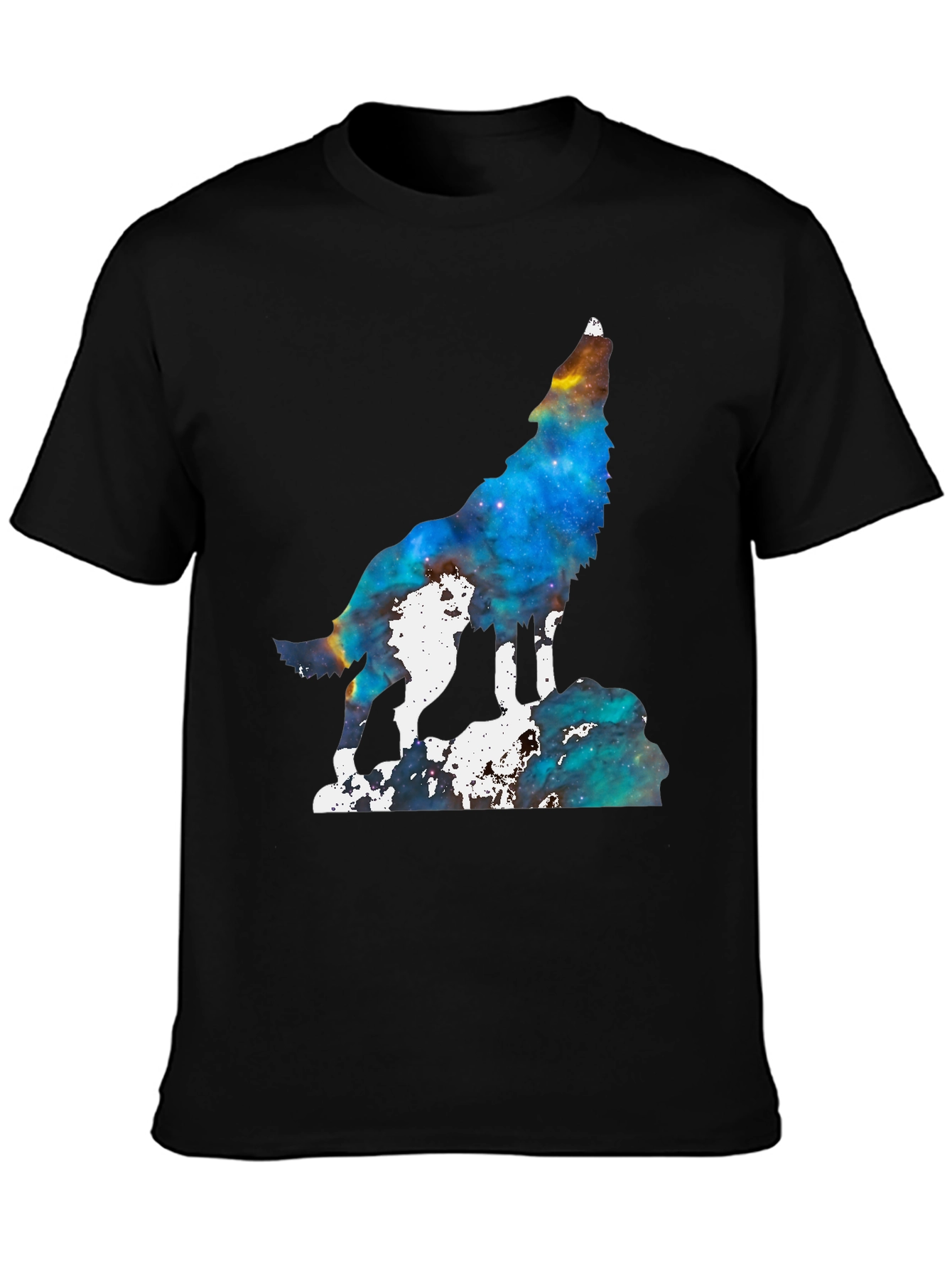 Galaxy Wolf Howling T-Shirt - Unique Space Design