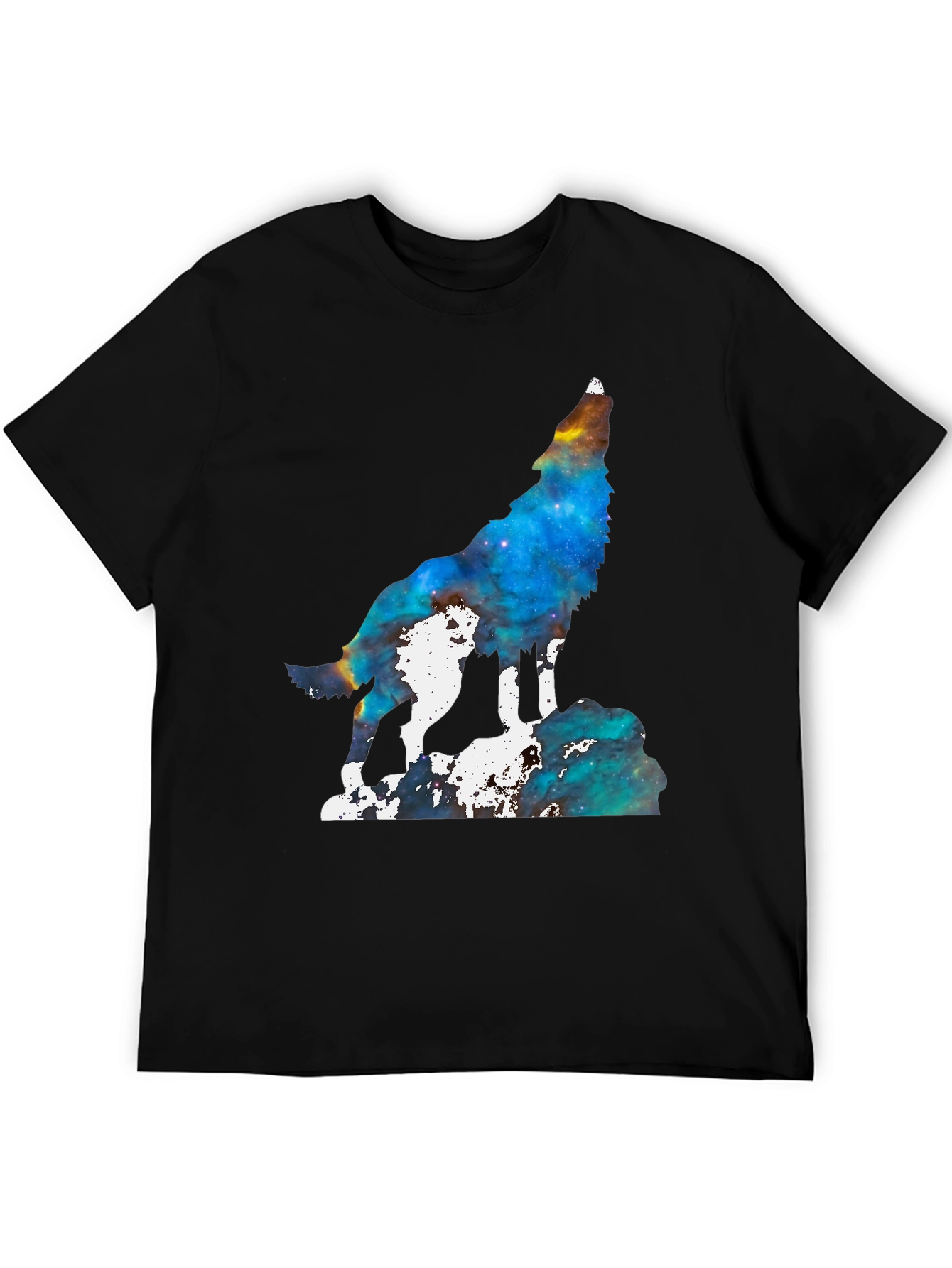 Galaxy Wolf Howling T-Shirt - Unique Space Design
