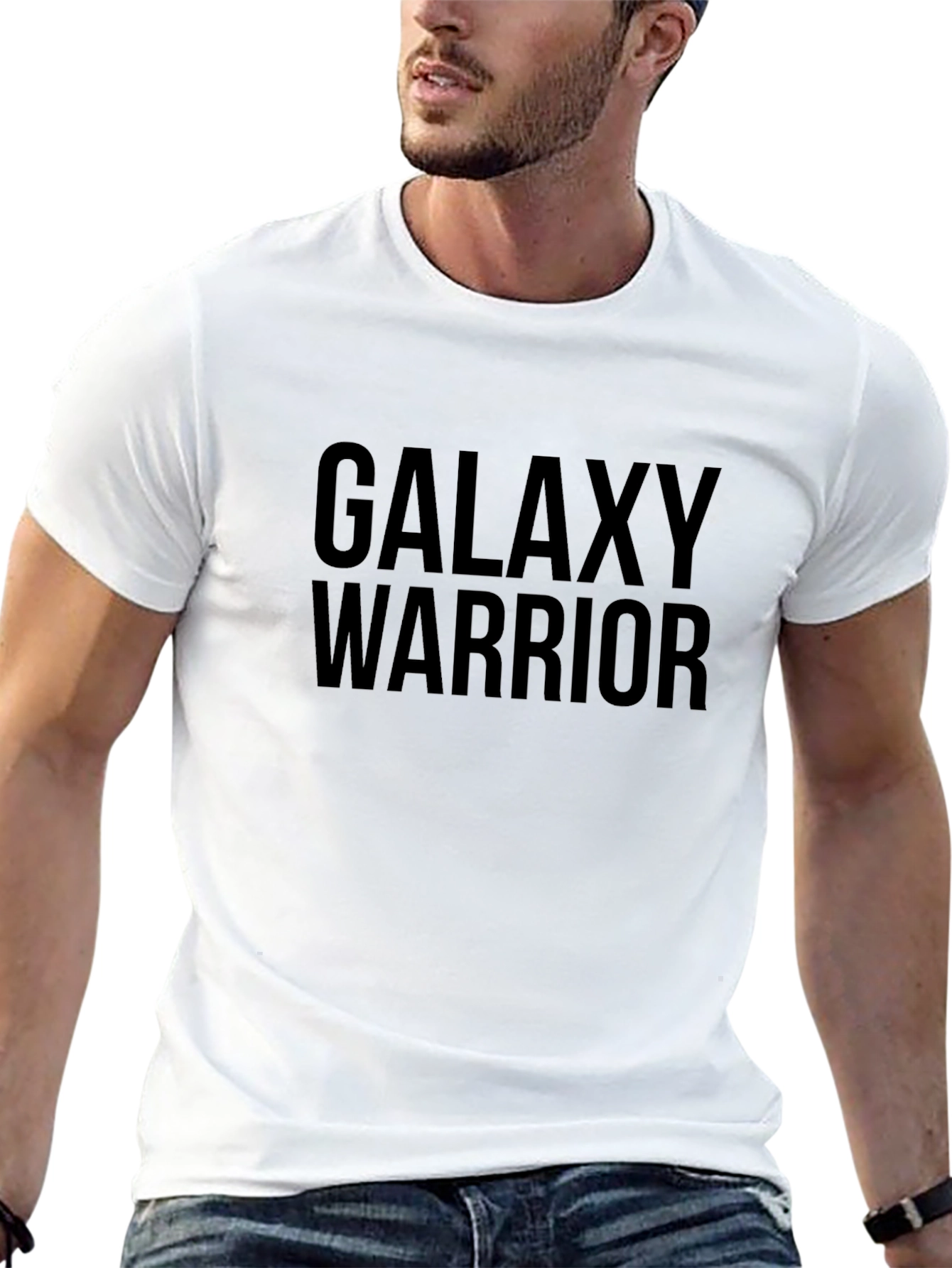 Galaxy Warrior Graphic Tee - Black Cotton T-Shirt