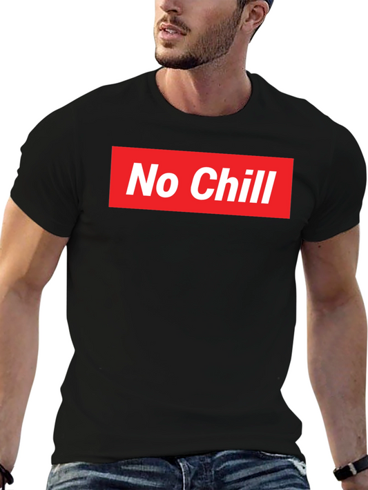 No Chill Graphic Tee - Red Box Logo Black Shirt