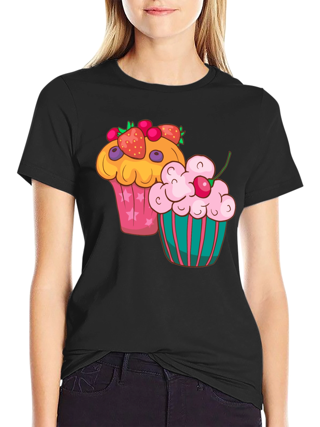Cupcake Graphic T-Shirt - Fun Dessert Tee