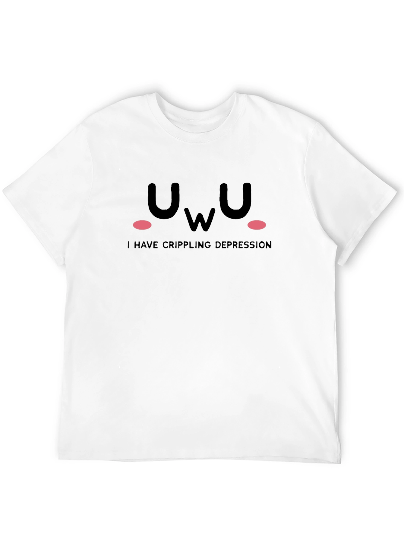 UwU Crippling Depression Black Graphic T-Shirt