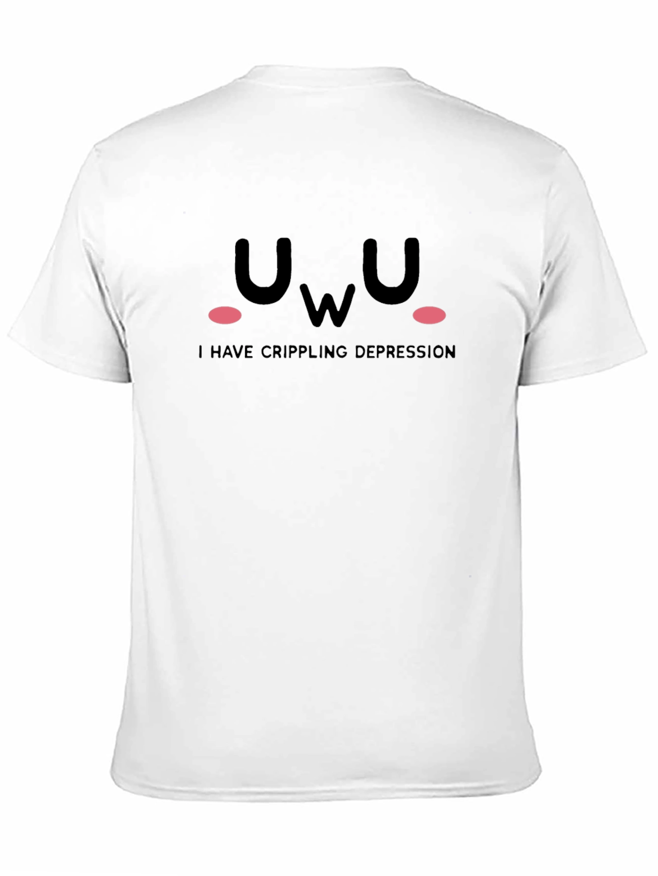 UwU Crippling Depression Black Graphic T-Shirt