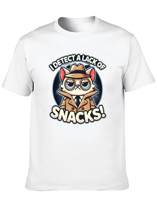Detective Cat Snack T-Shirt - Funny Graphic Tee