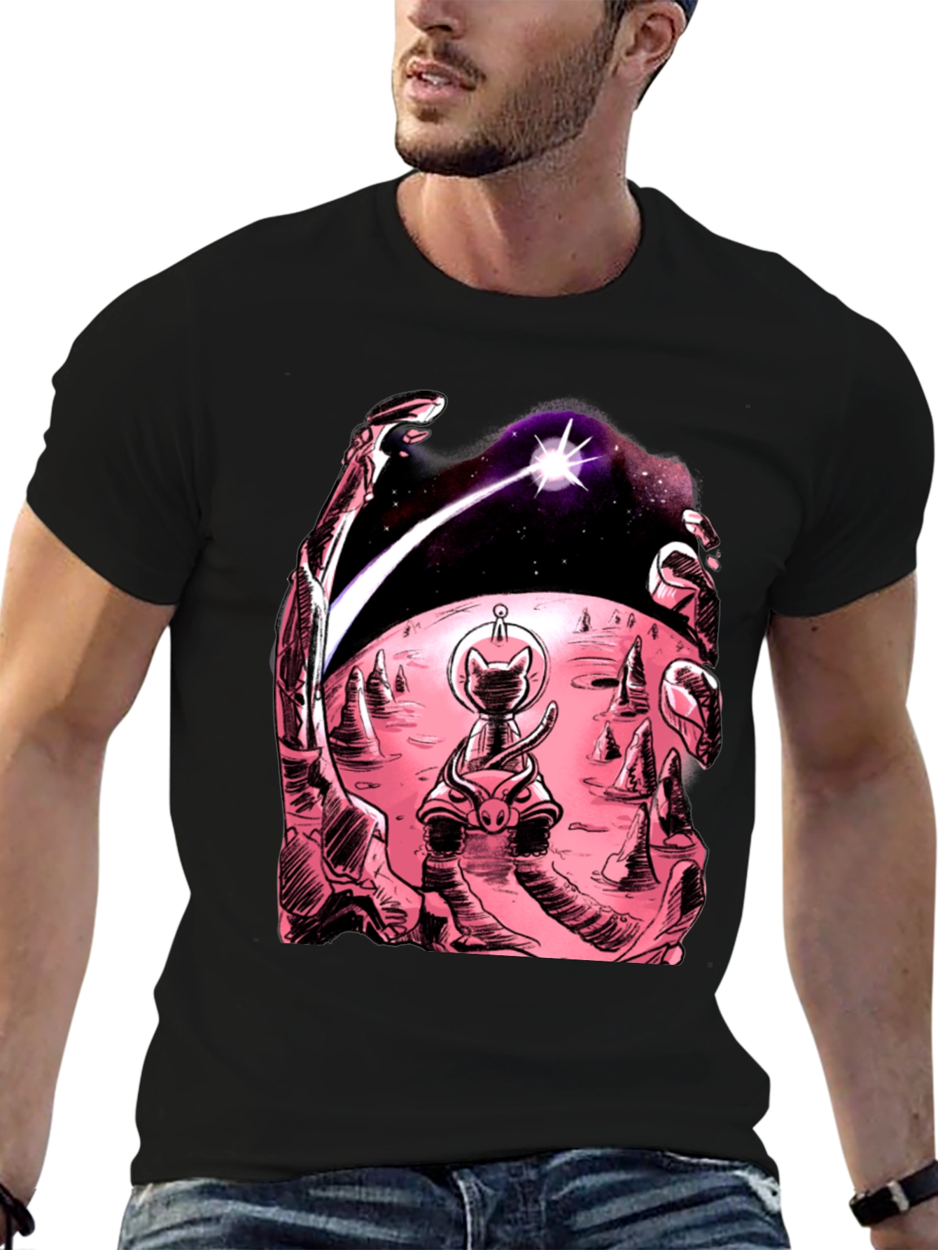 Cosmic Cat T-Shirt: Space Adventure Tee