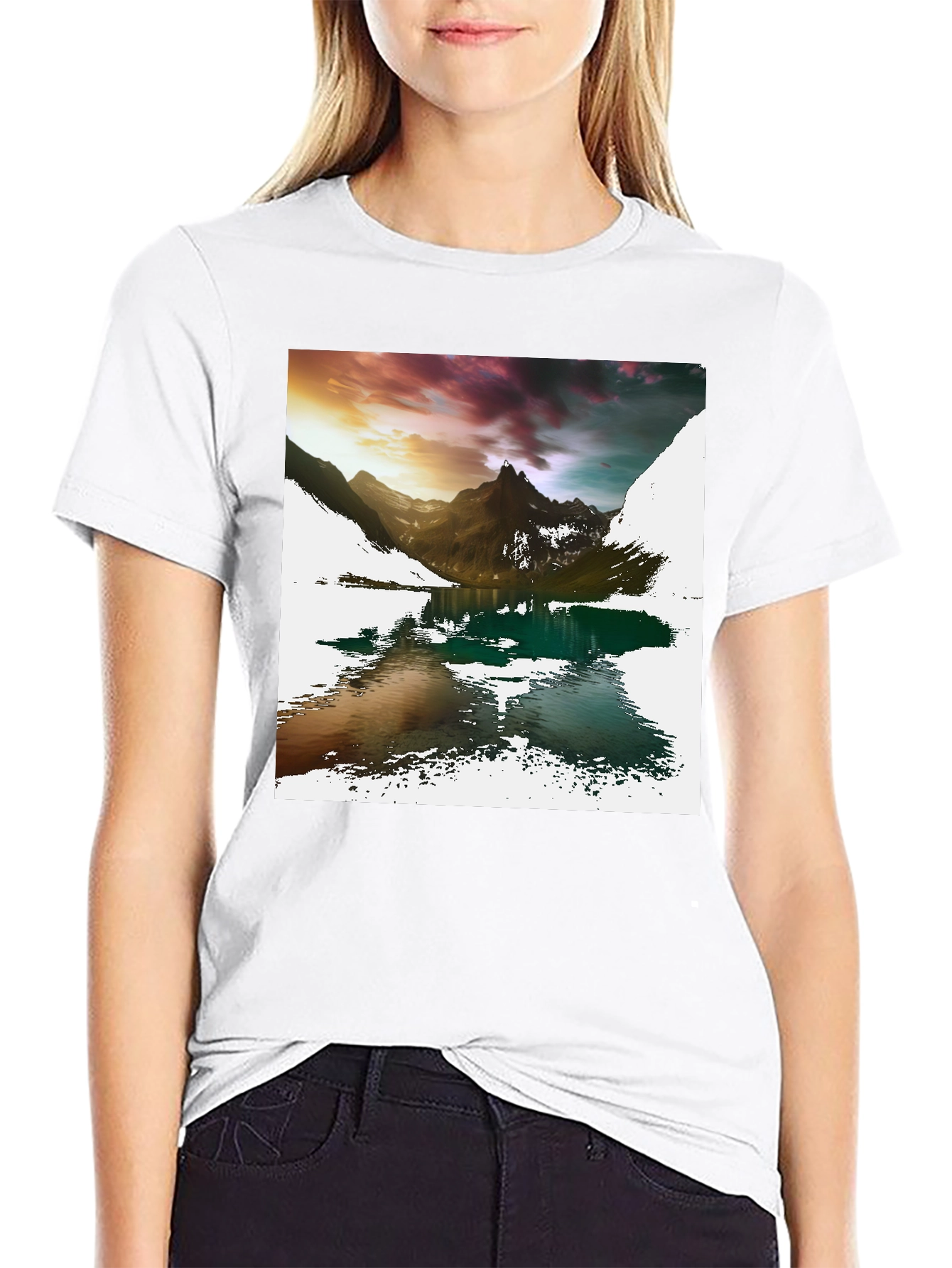 Mountain Lake Graphic Tee - Mens Black T-Shirt