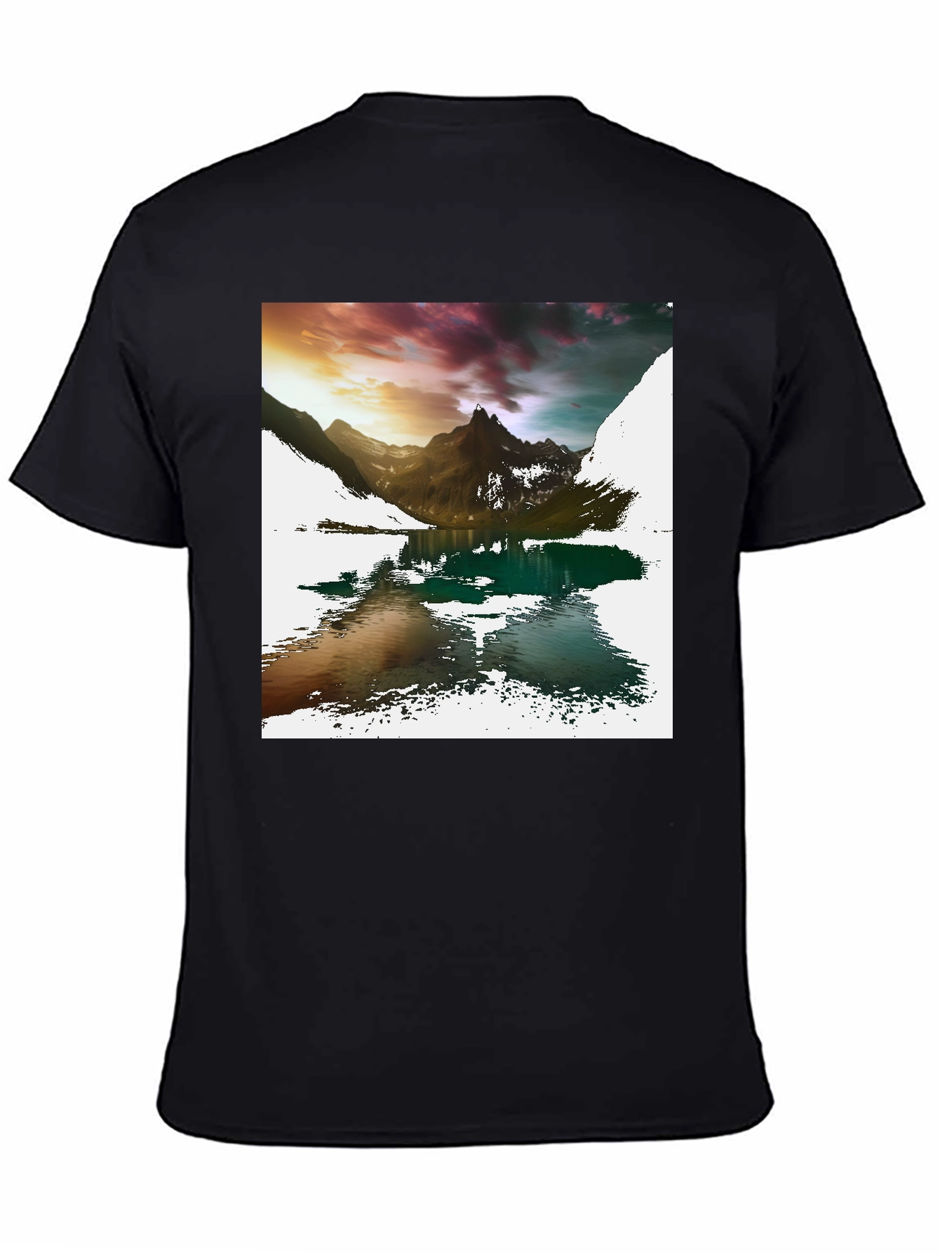 Mountain Lake Graphic Tee - Mens Black T-Shirt
