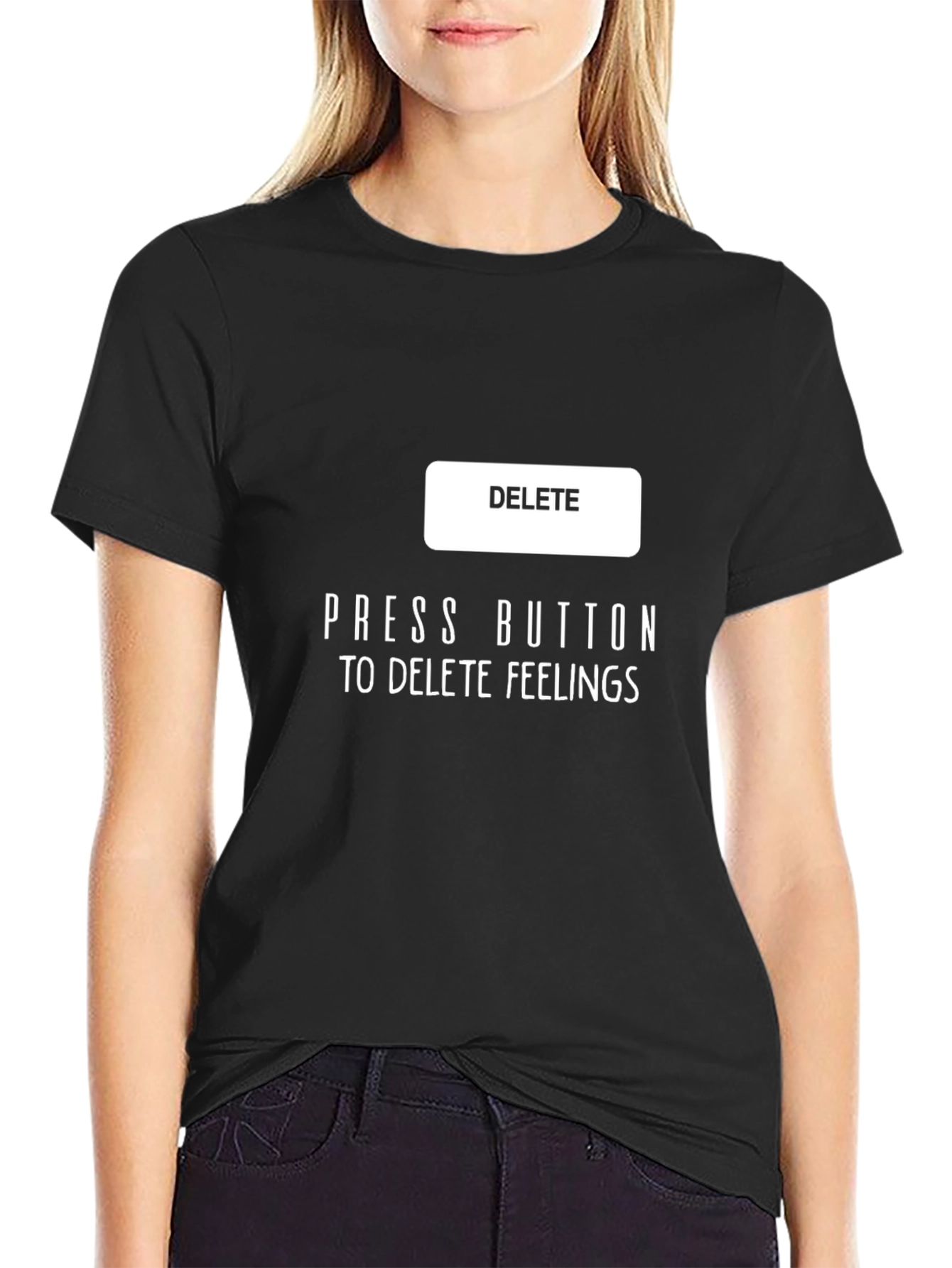 Press Button to Delete Feelings Graphic Tee