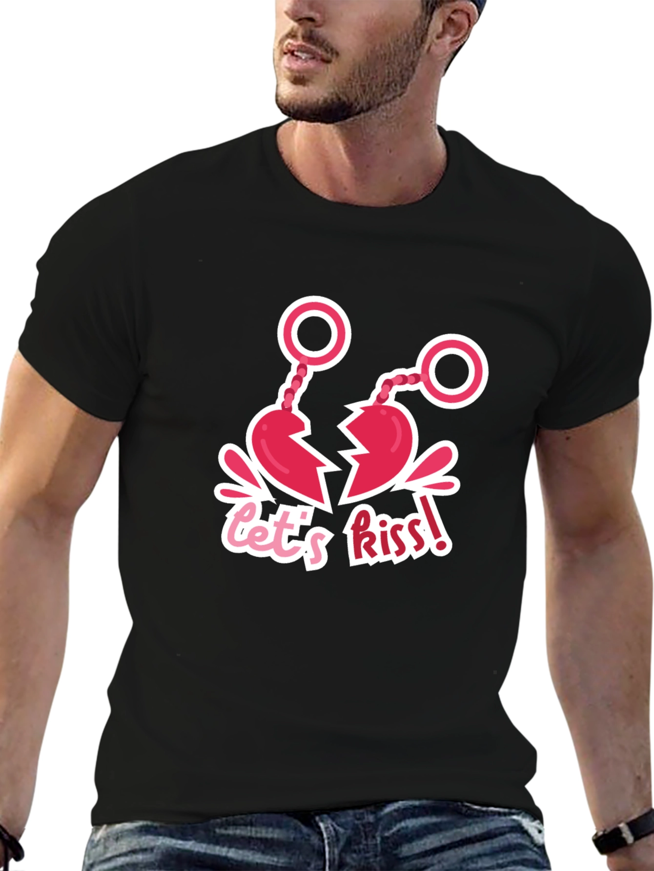 Lets Kiss! Novelty Graphic T-Shirt